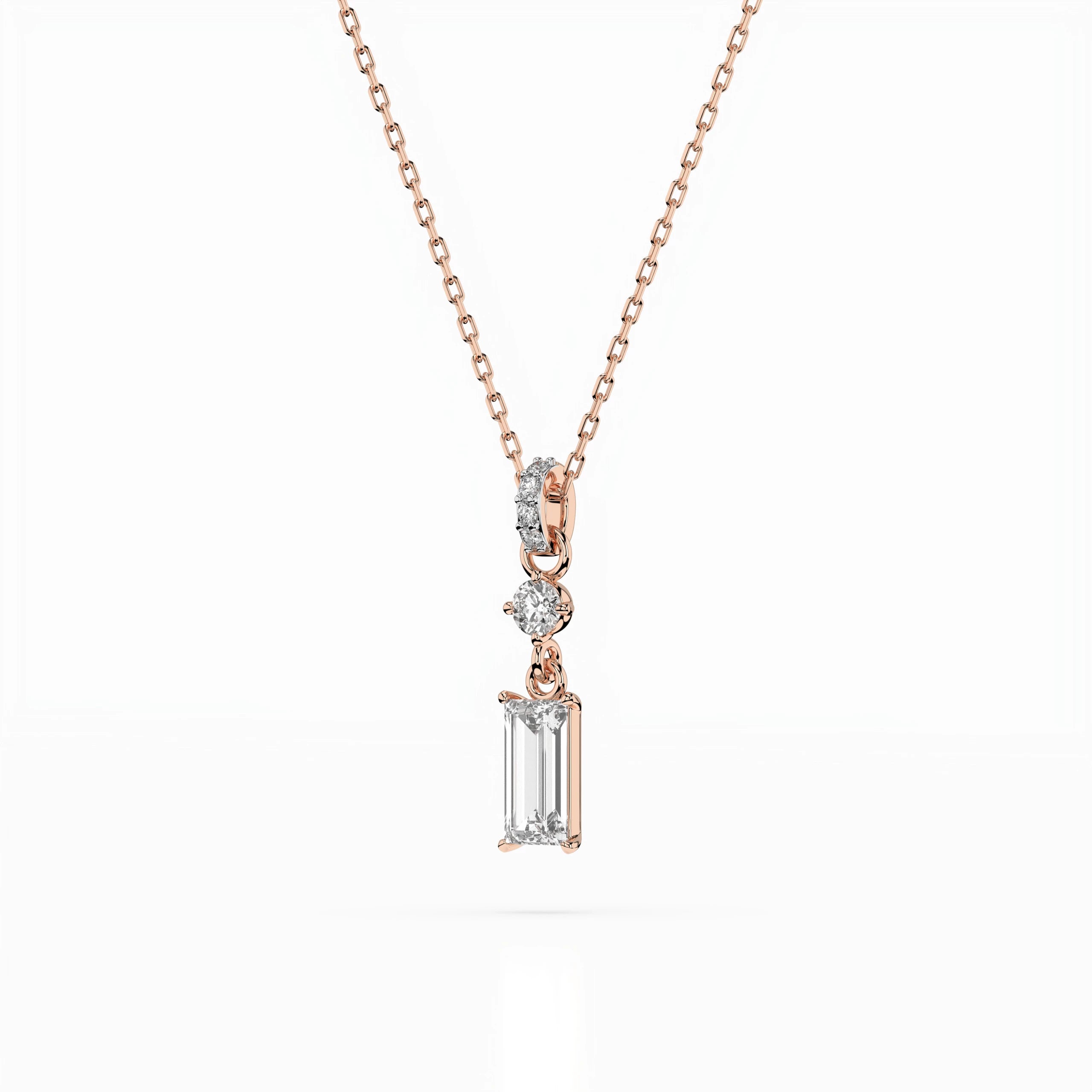 Solitaire Necklace (Baguette), 0.04 ct — 104-10071/3(0.30)BAQ