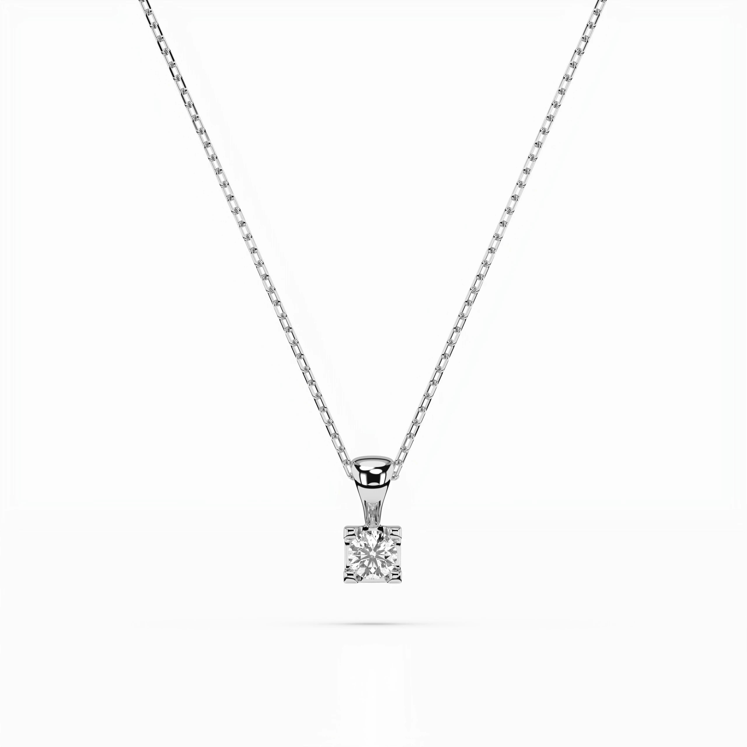 Solitaire Necklace (Round), 0.15 ct — 104-10013(3.4)