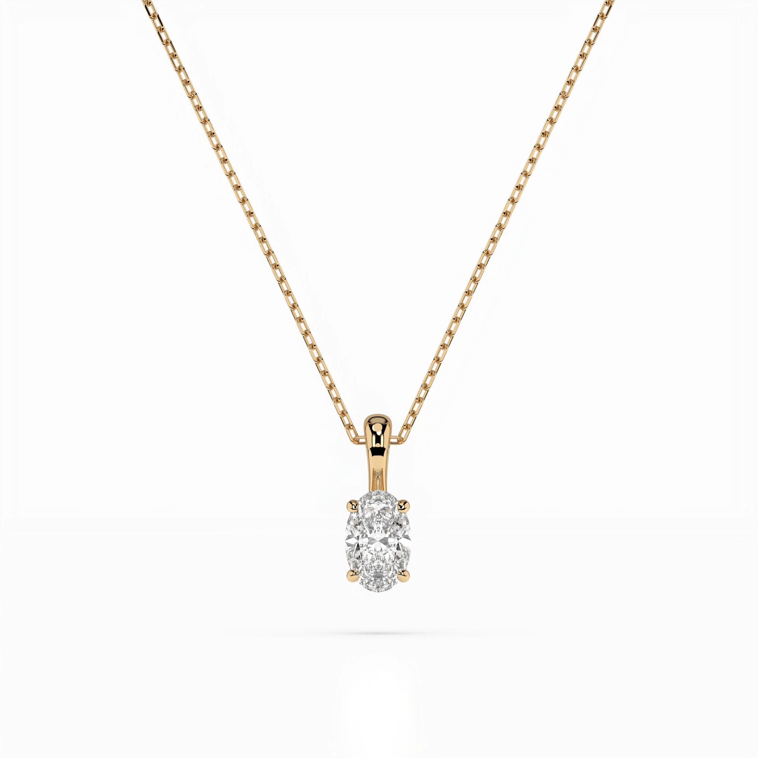 Solitaire Necklace (Oval), 0.3 ct — 104-10069(0.30)OV
