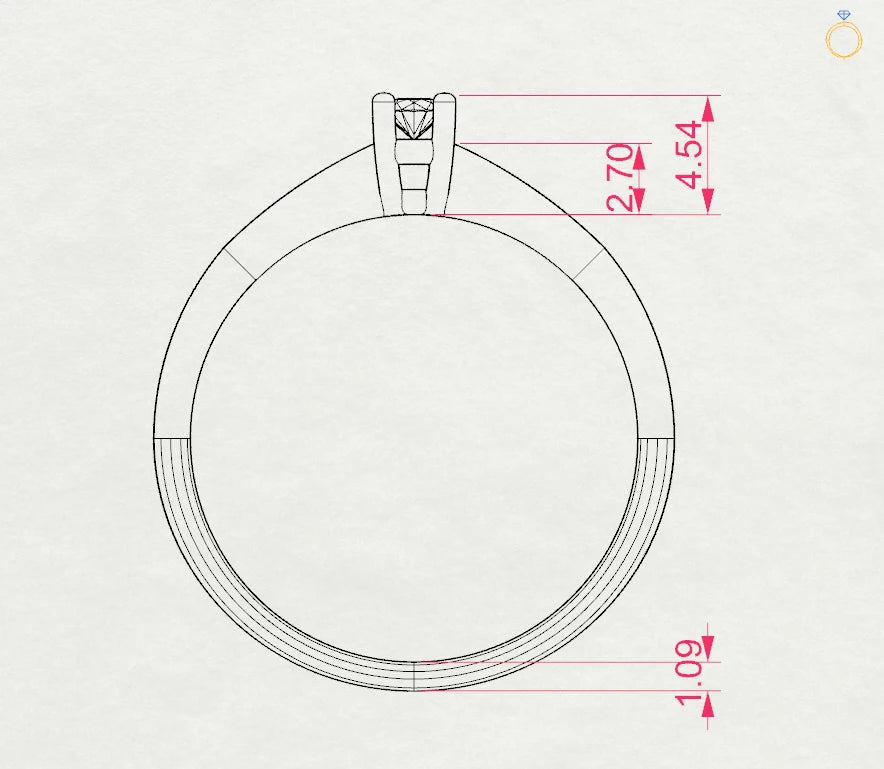 Solitaire Ring (Round), 0.06 ct — 101-10021(2.5)