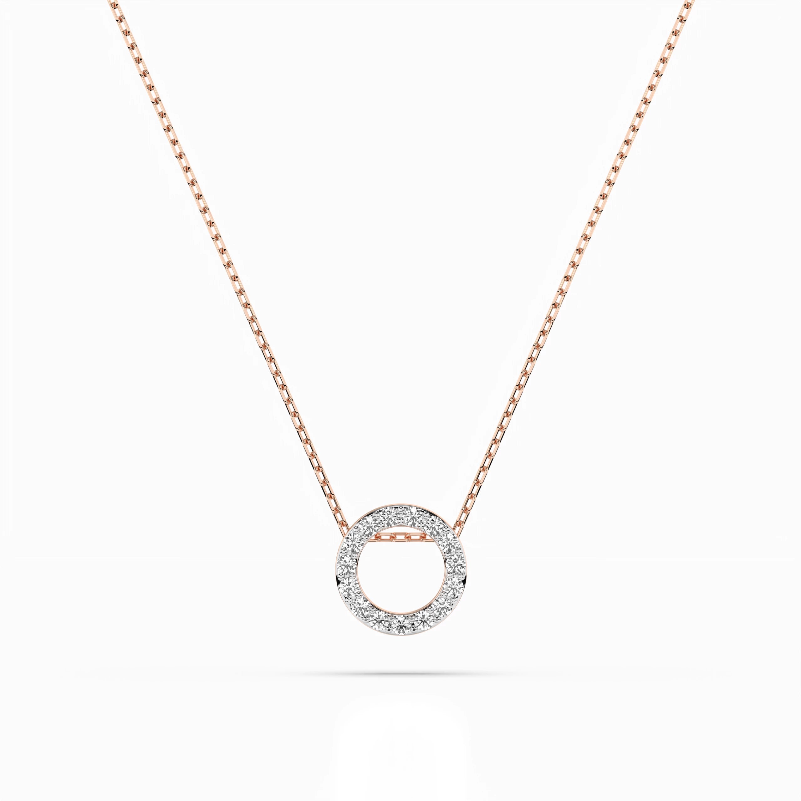 Minimalism Necklace (Round), 0.09 ct — 104-10028
