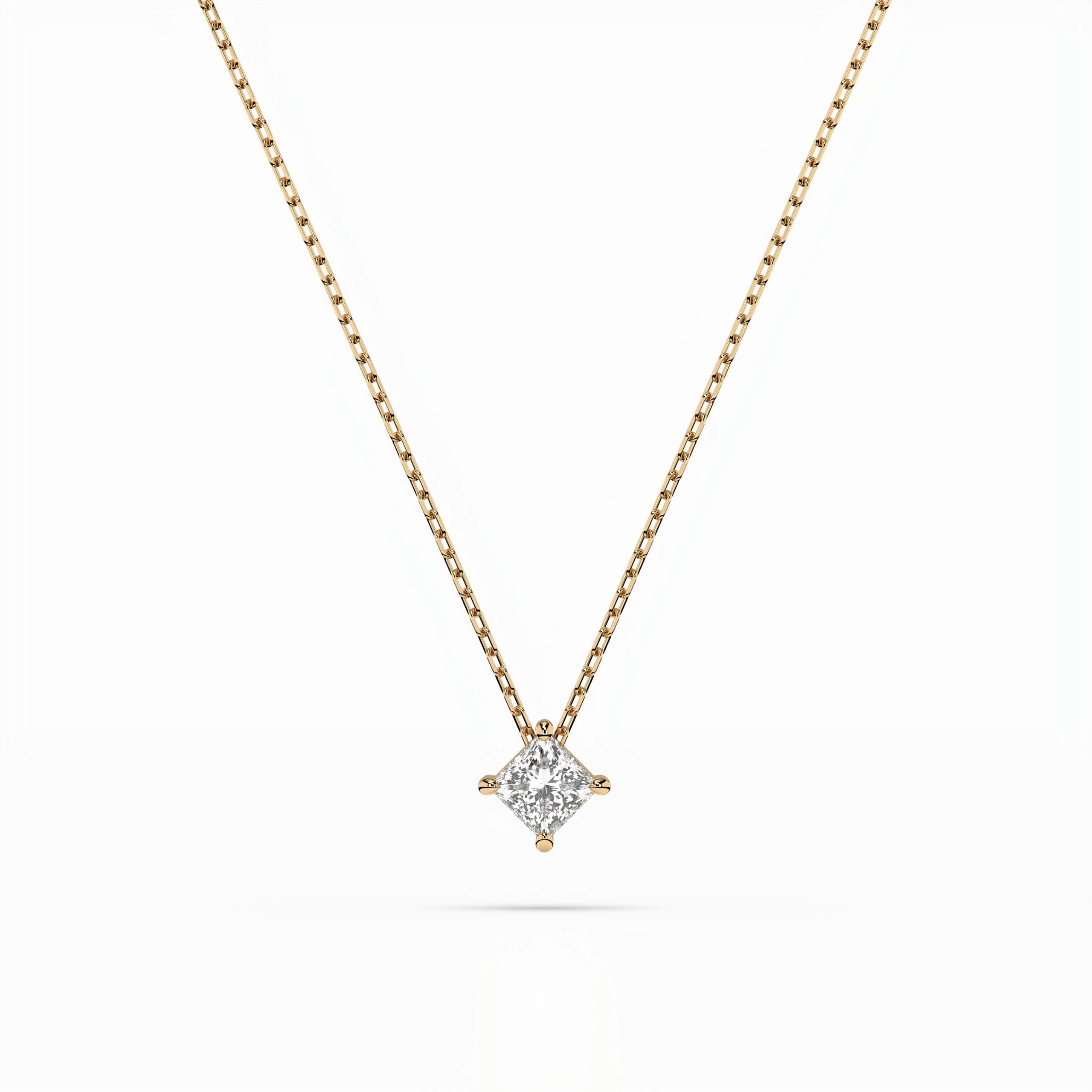 Solitaire Necklace (Princess), 0.17 ct — 104-10055(3.0)PR