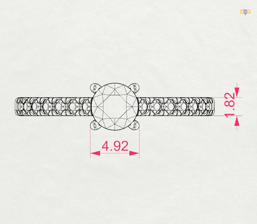 Solitaire Eternity Ring (Round), 0.4 ct — 101-10094(4.7)