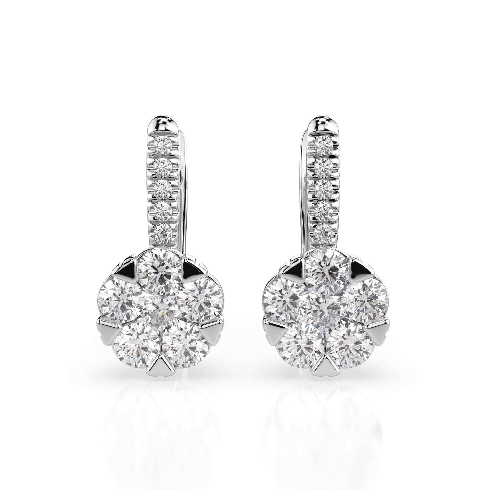 Illusion Earring (Round), 0.3 ct — 102-10015/4(3.4)