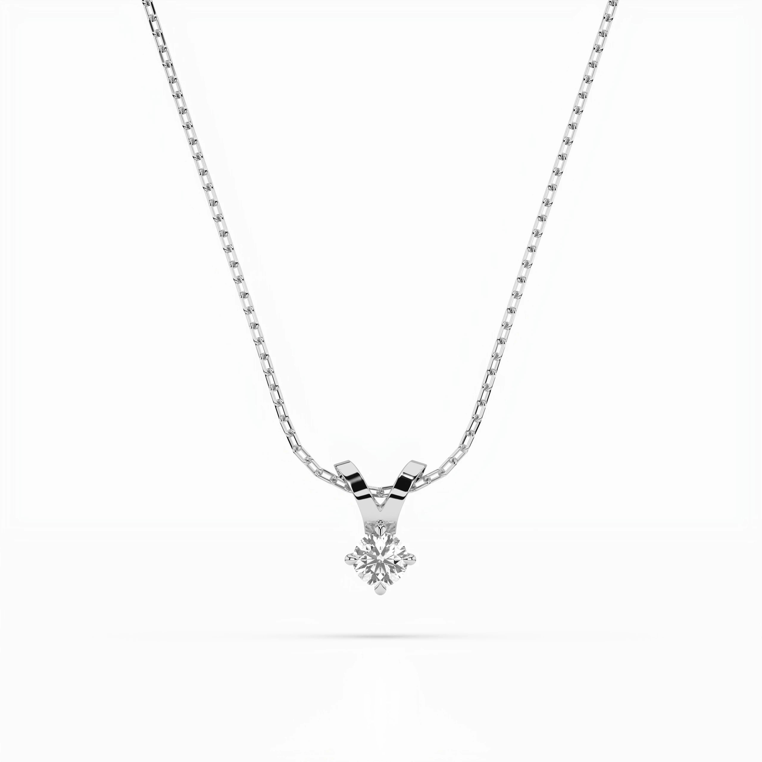 Solitaire Necklace (Round), 0.1 ct — 104-10037(3.0)