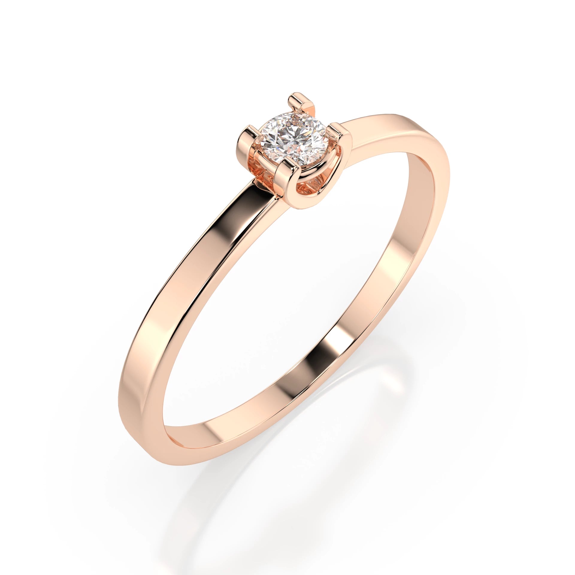 Solitaire Ring (Round), 0.1 ct — 101-10022(3.0)