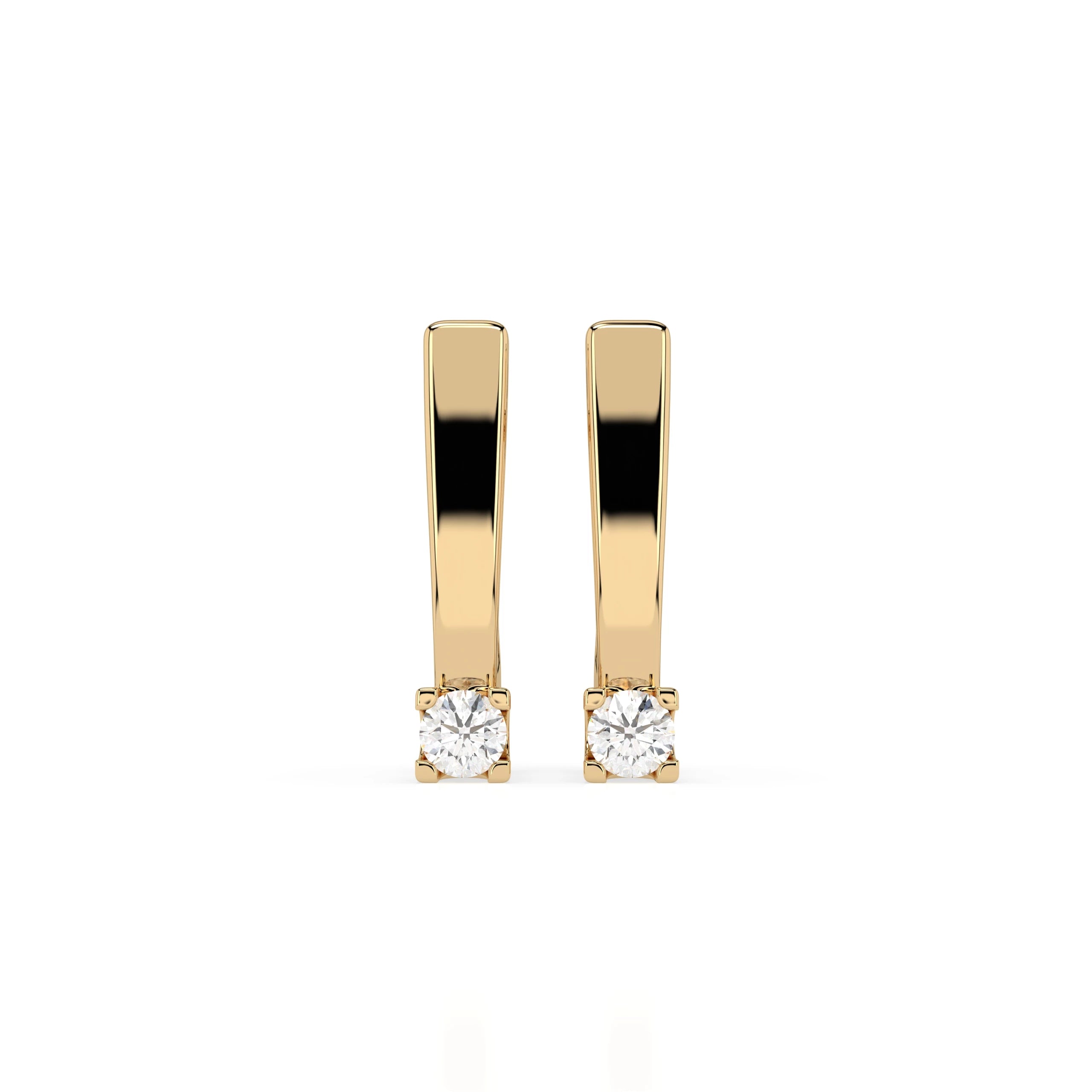 Solitaire English Lock Earring (Round), 0.15 ct — 102-10036(2.7)