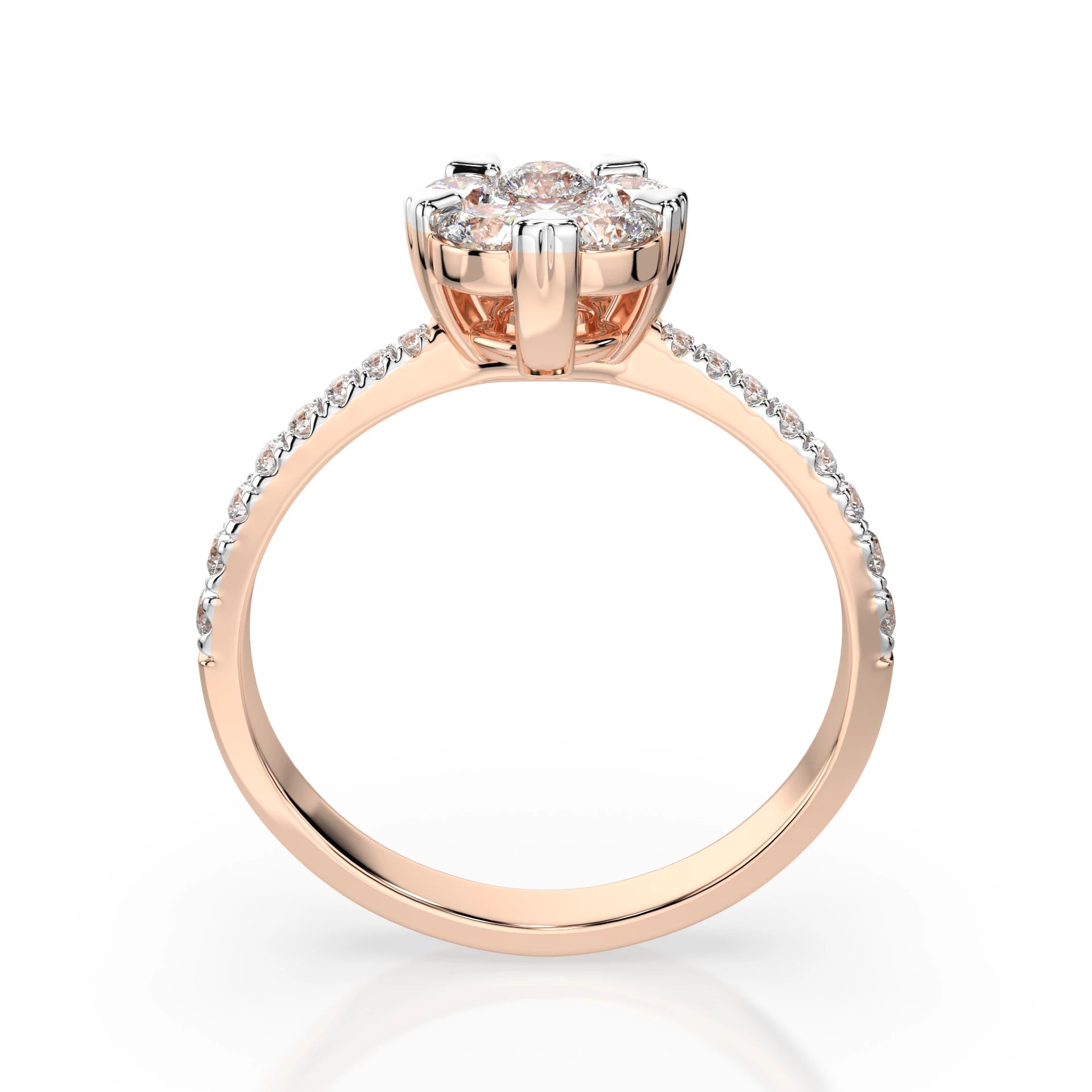 Illusion Ring (Round), 0.15 ct — 101-10015/4(3.4)