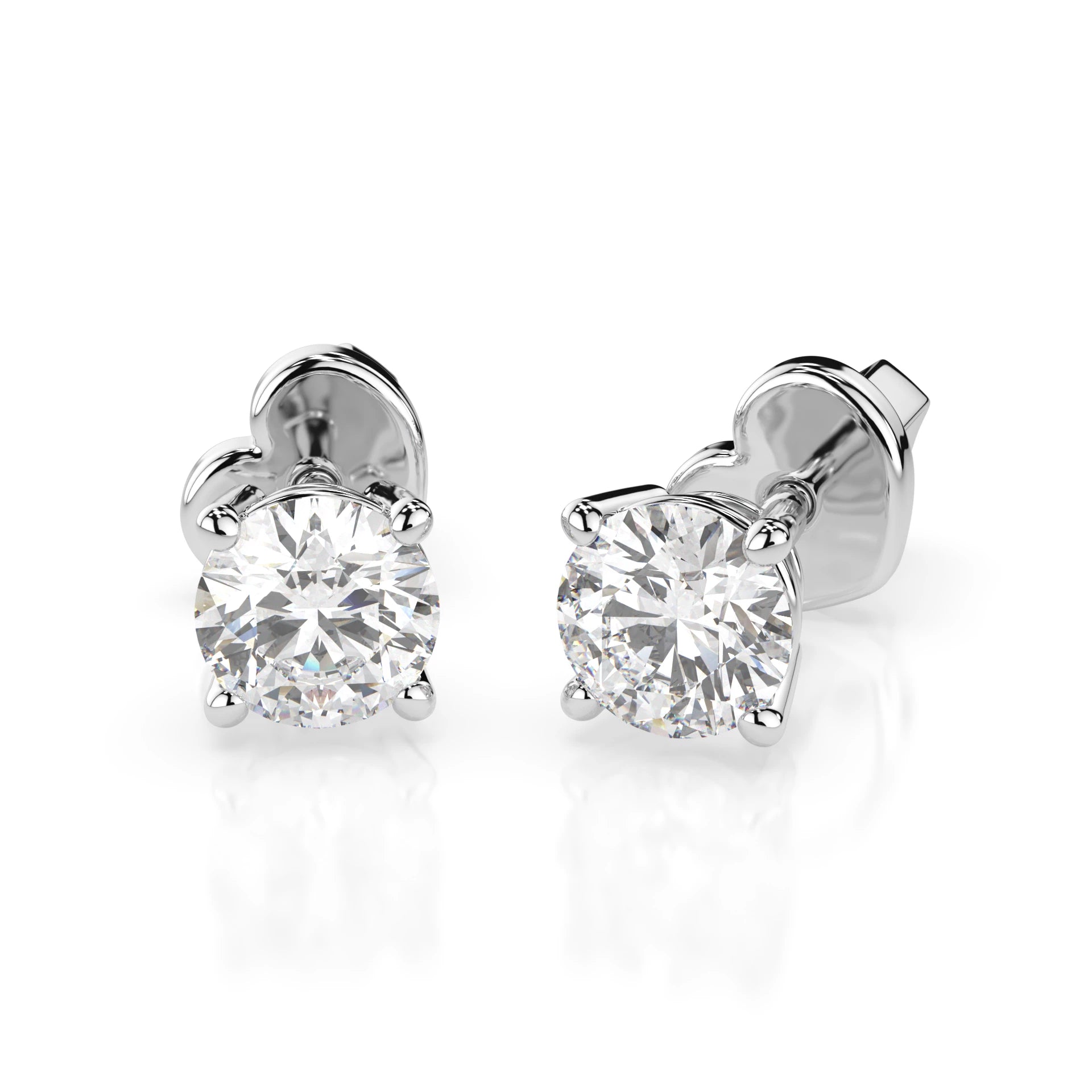Solitaire Butterfly Earring (Round), 0.6 ct — 102-10012/1(4.2)