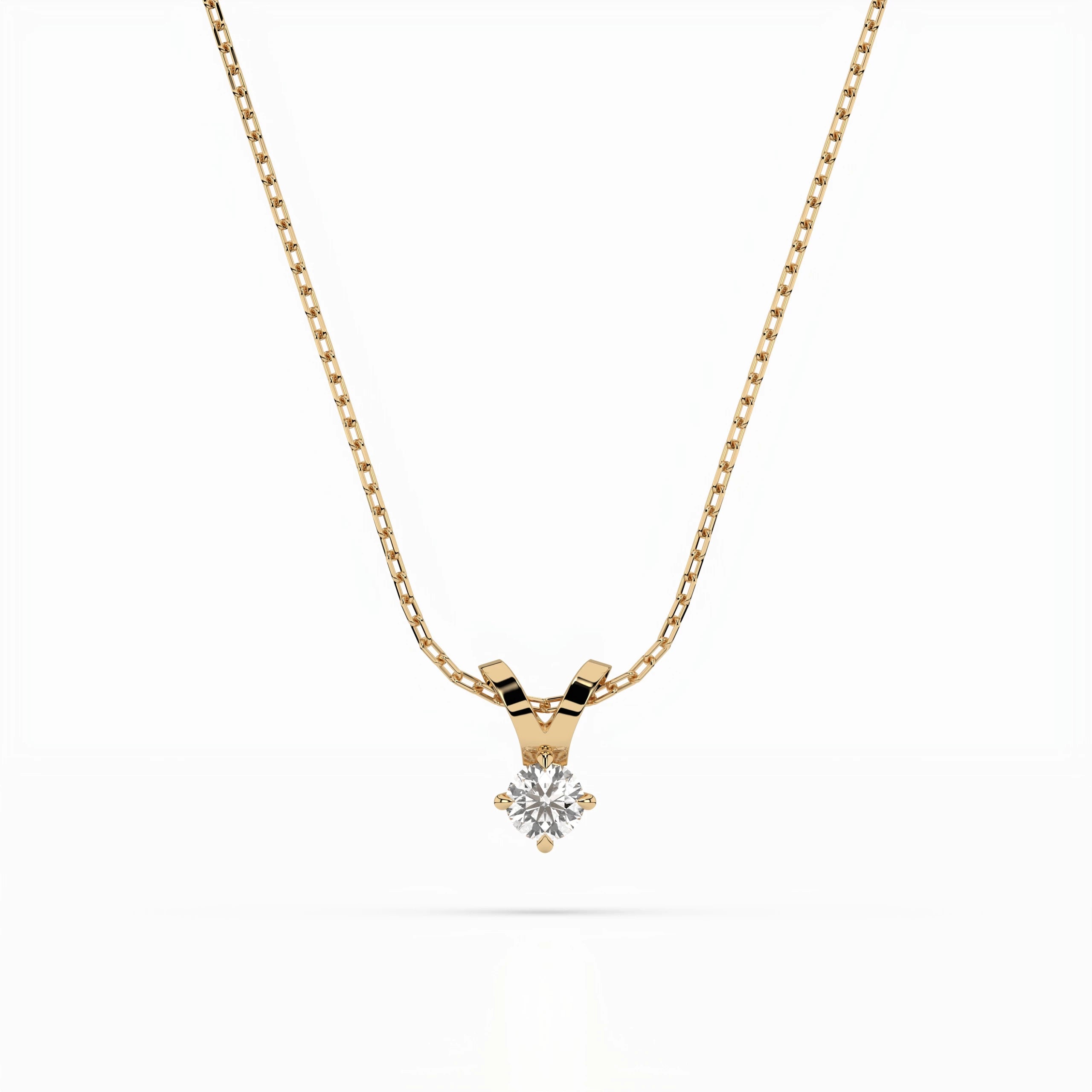 Solitaire Necklace (Round), 0.2 ct — 104-10037(3.7)