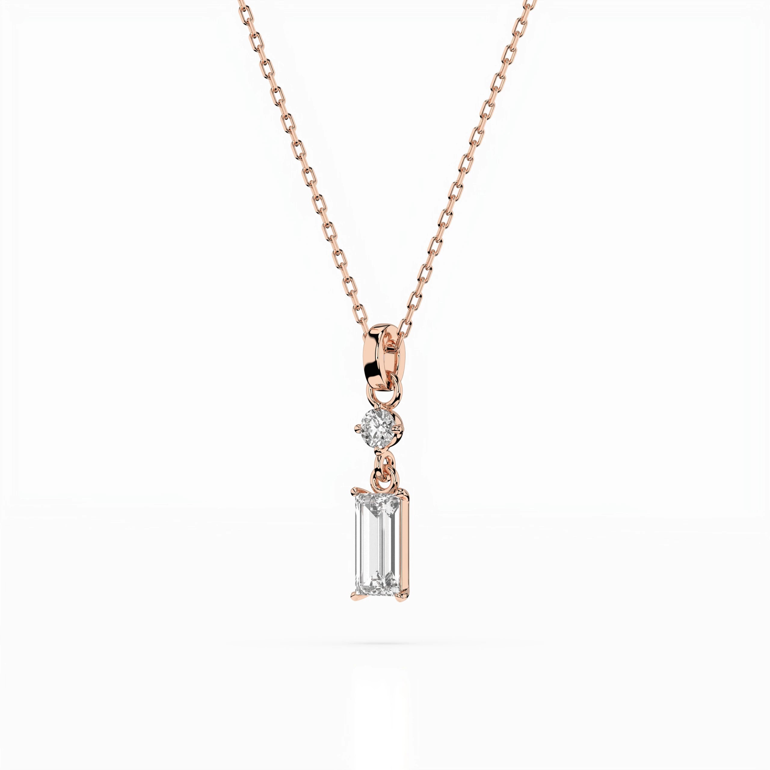 Solitaire Necklace (Baguette), 0.04 ct — 104-10071/2(0.30)BAQ