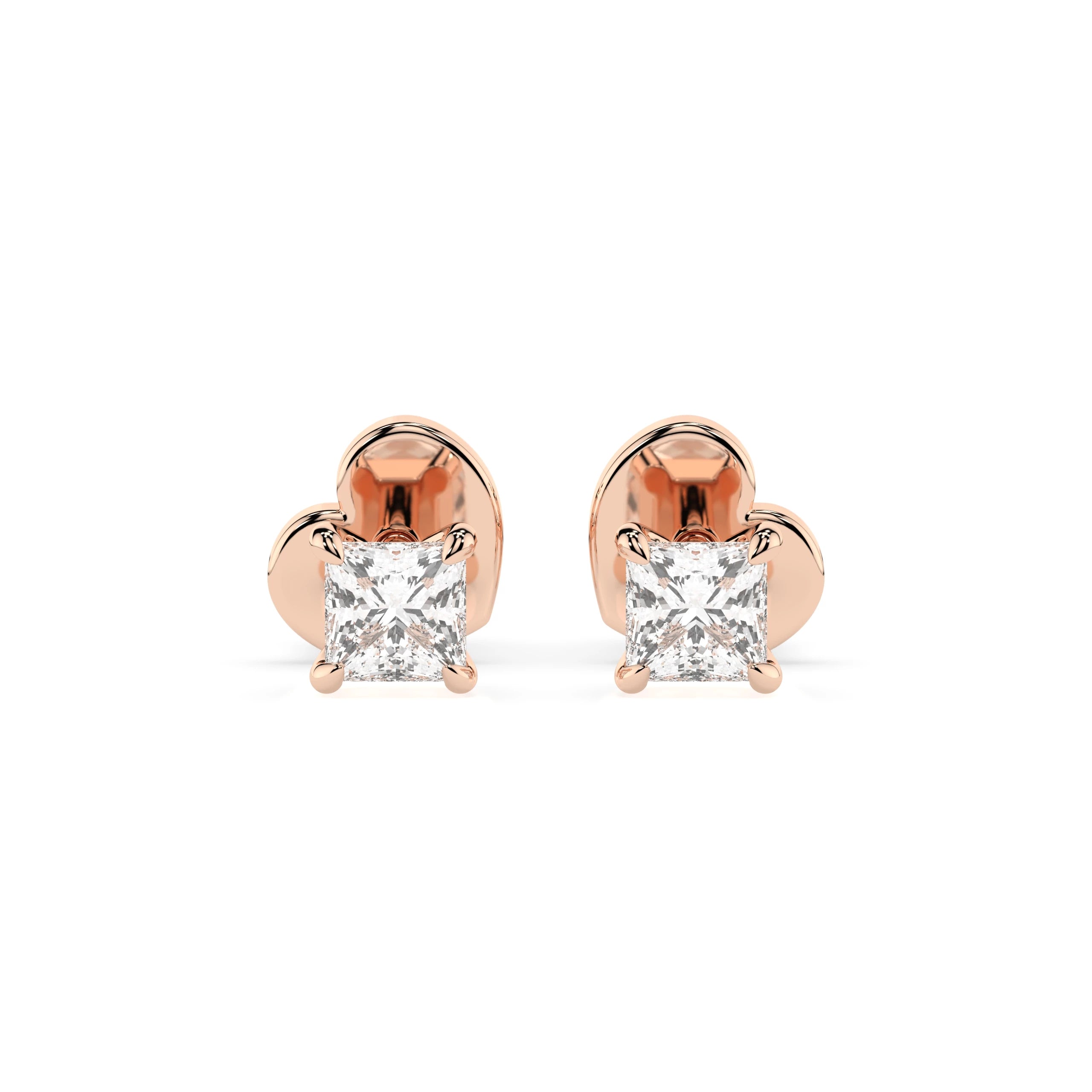 Solitaire Butterfly Earring (Princess), 0.2 ct — 102-10113(2.5)PR