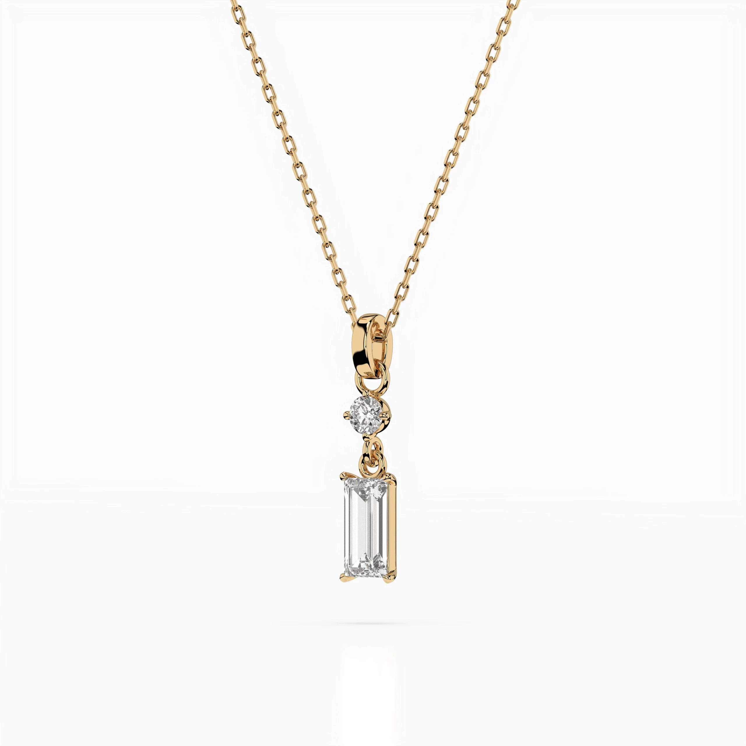 Solitaire Necklace (Baguette), 0.04 ct — 104-10071/2(0.30)BAQ