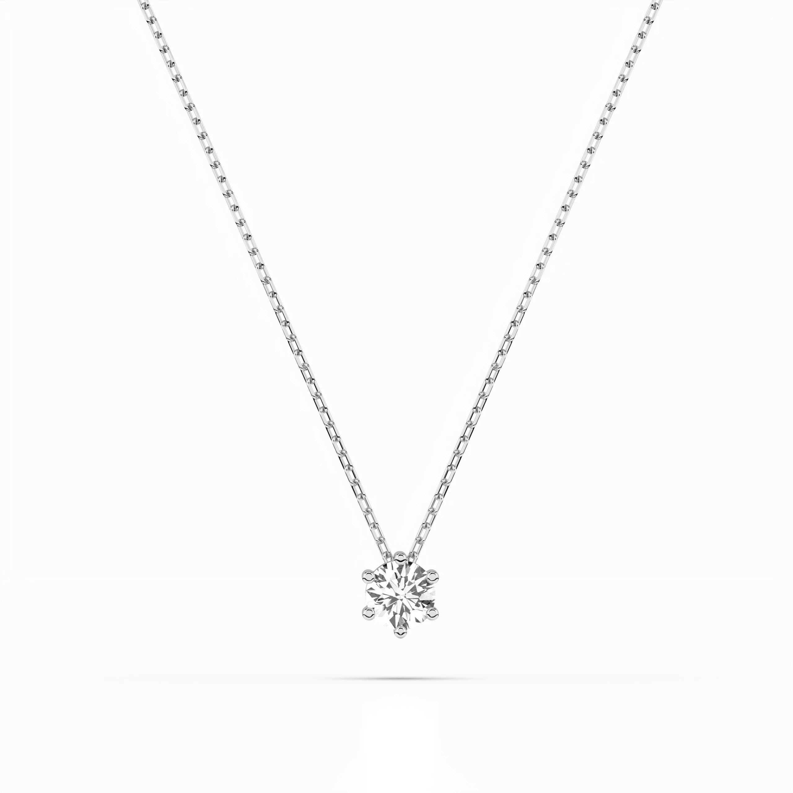 Solitaire Necklace (Round), 0.15 ct — 104-10003(3.4)