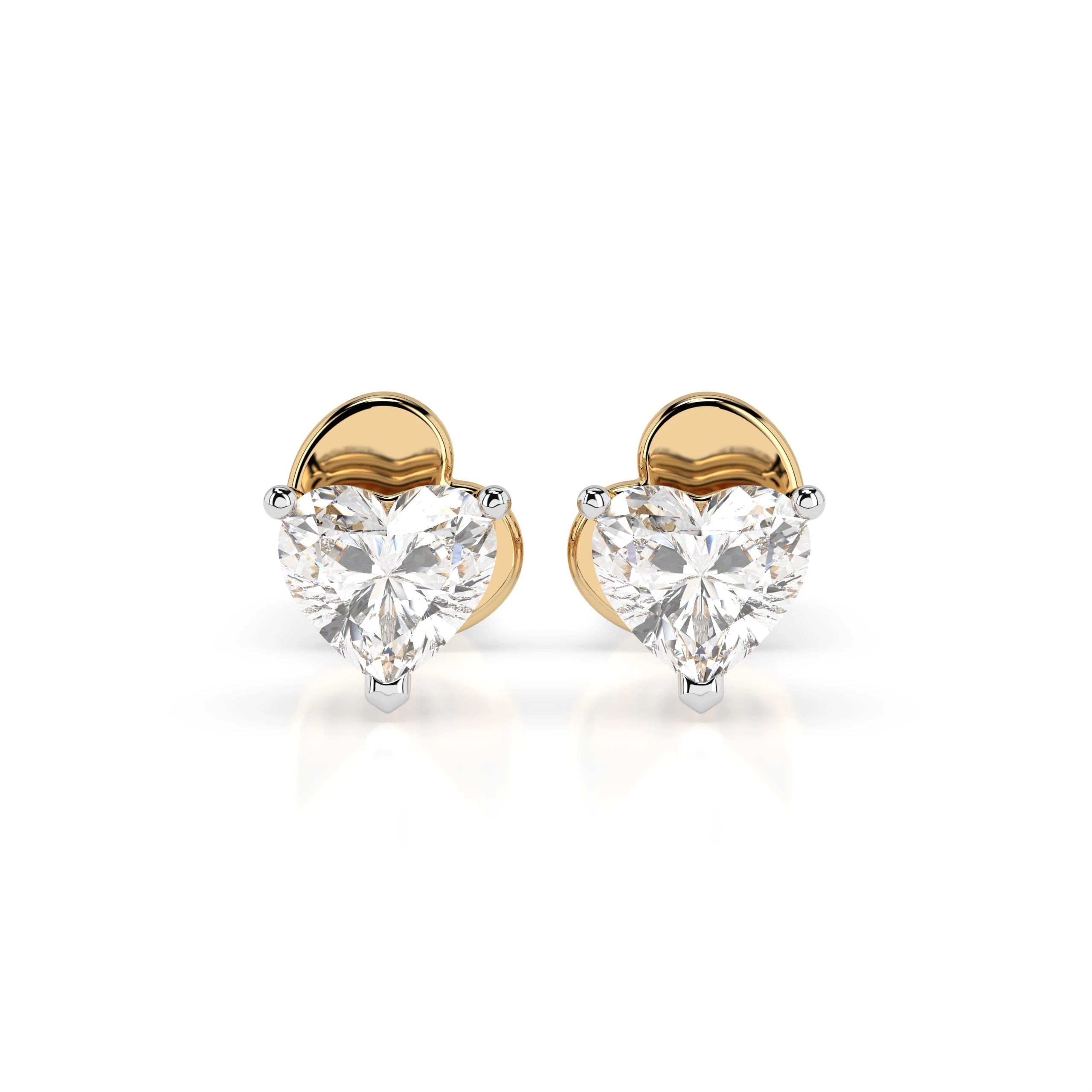 Solitaire Butterfly Earring (Heart), 0.6 ct — 102-10190(0.30)HRT