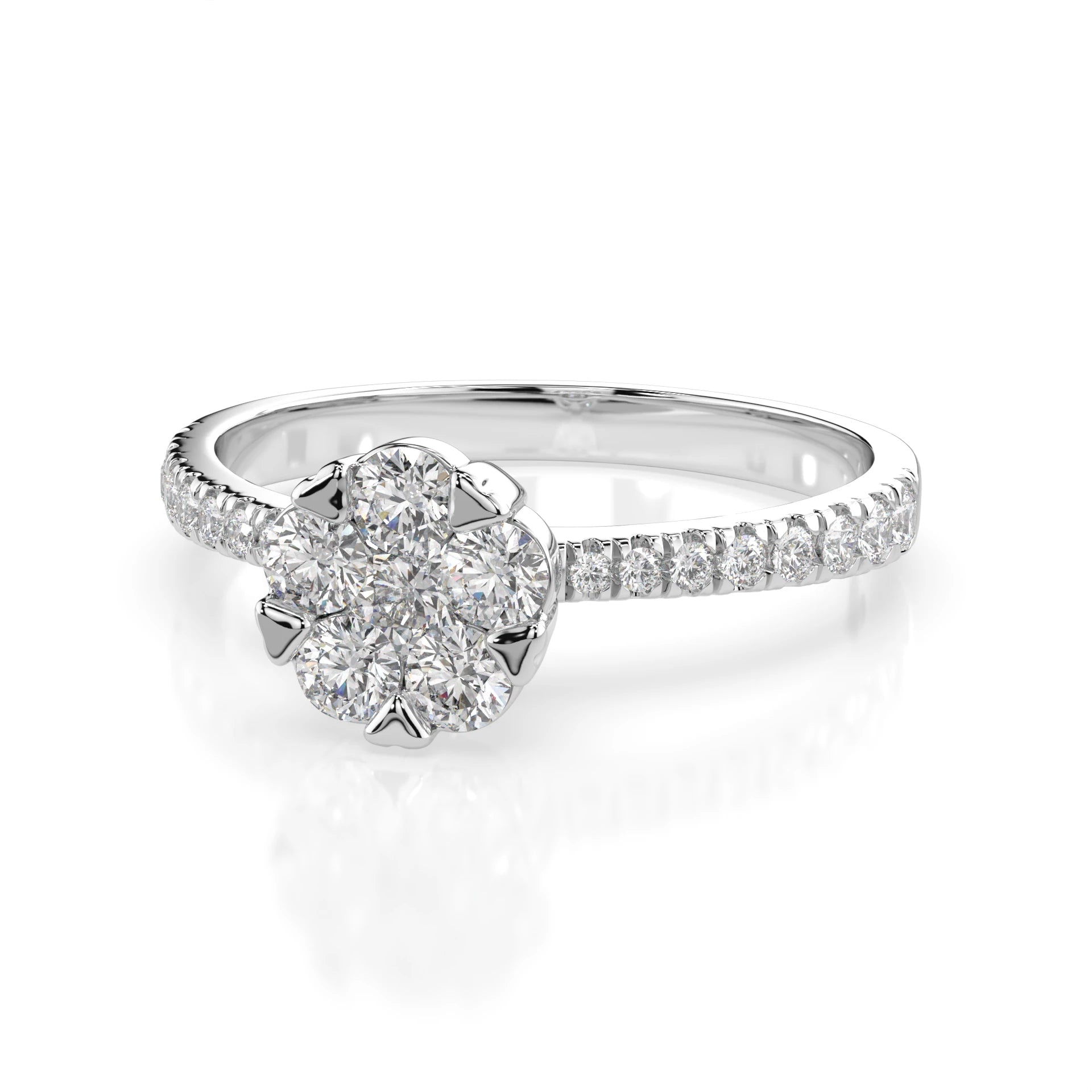 Illusion Ring (Round), 0.1 ct — 101-10015/4(3.0)