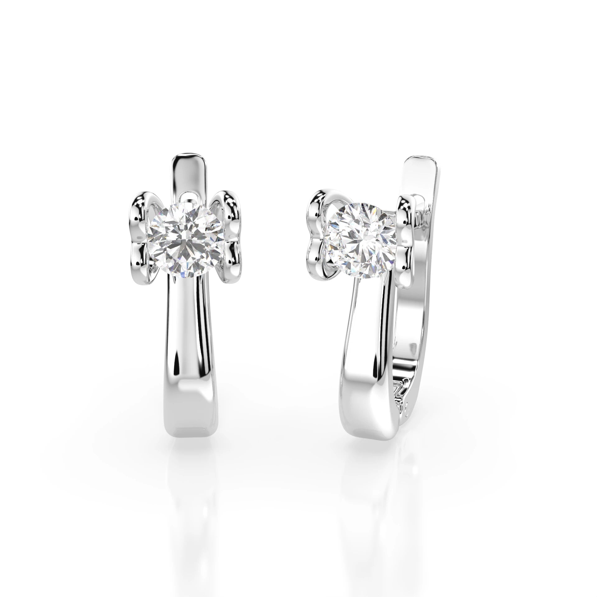Solitaire English Lock Earring (Round), 0.5 ct — 102-10013(4.0)