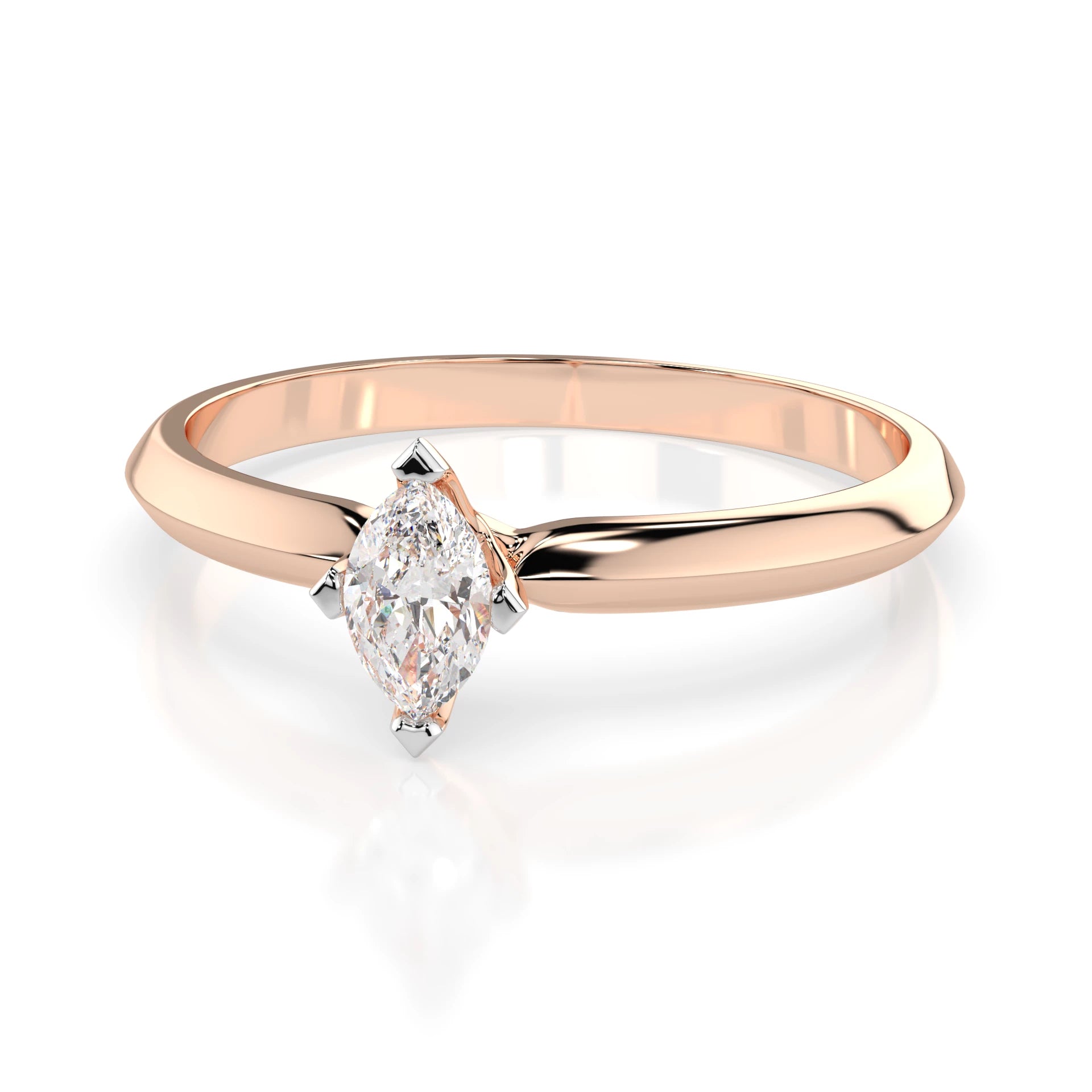 Solitaire Ring (Marquise), 0.1 ct — 101-10181/1(0.10)MARQUISE
