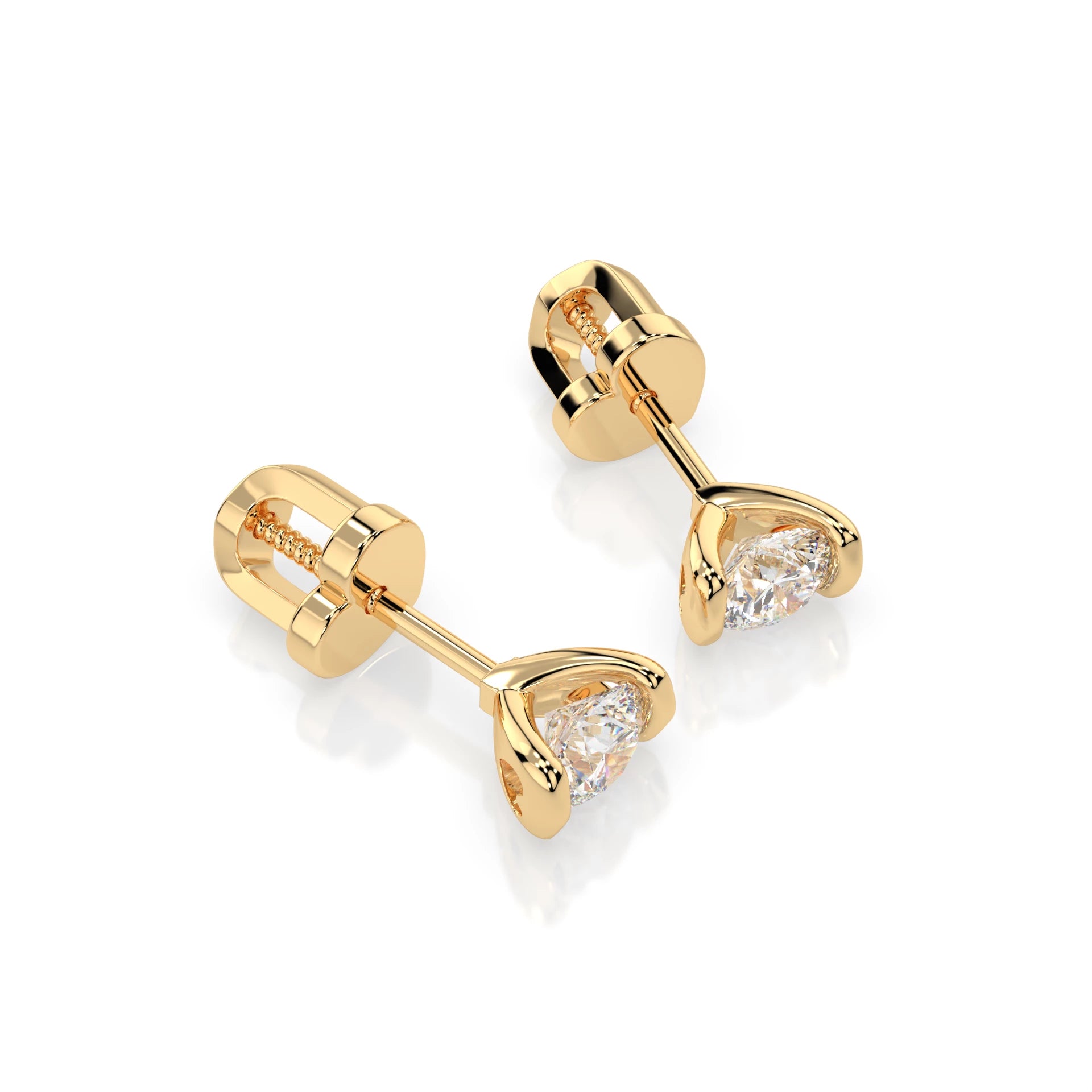 Solitaire Butterfly Earring (Round), 0.6 ct — 102-10016(4.2)