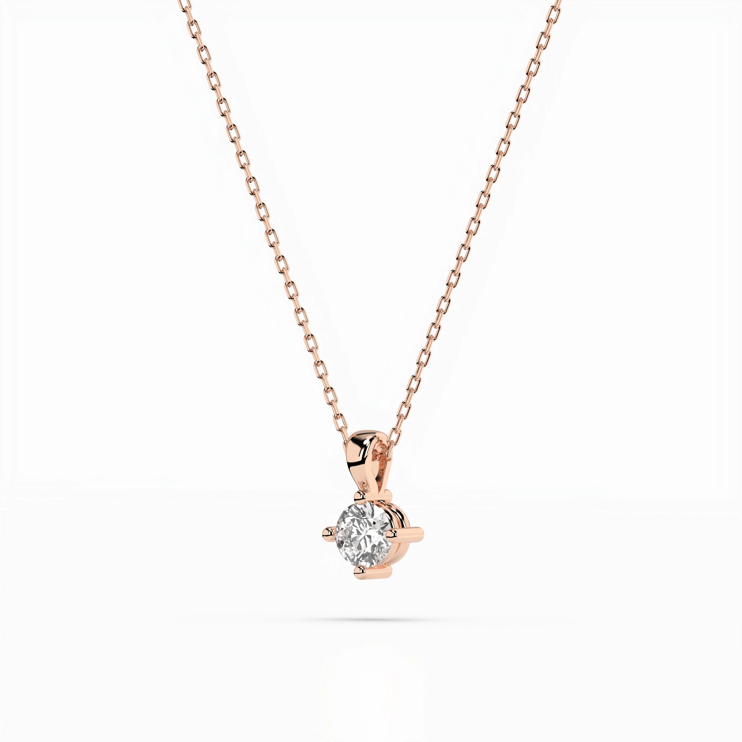 Solitaire Necklace (Round), 0.1 ct — 104-10011(3.0)