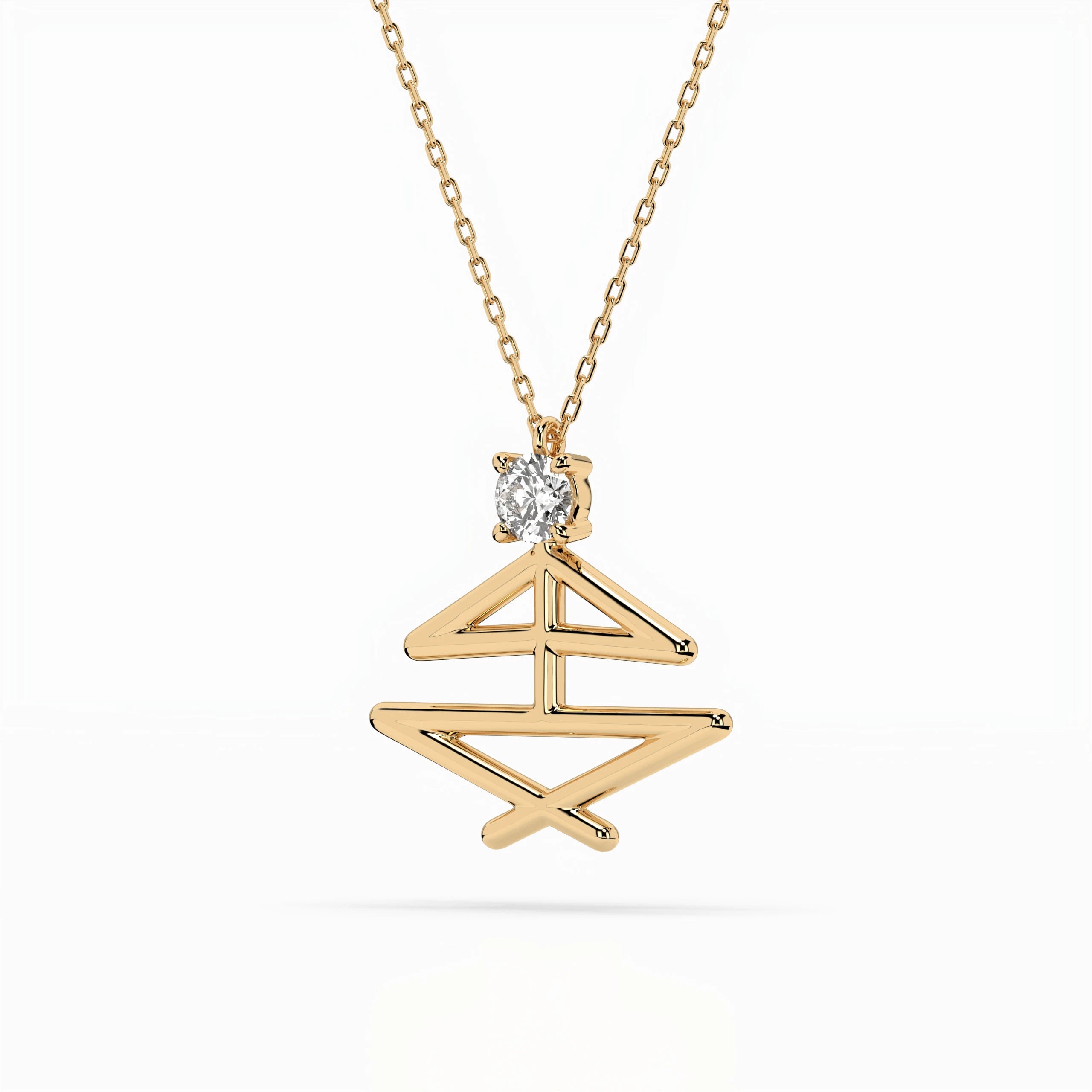 Minimalism Necklace (Round), 0.1 ct — 104-10064