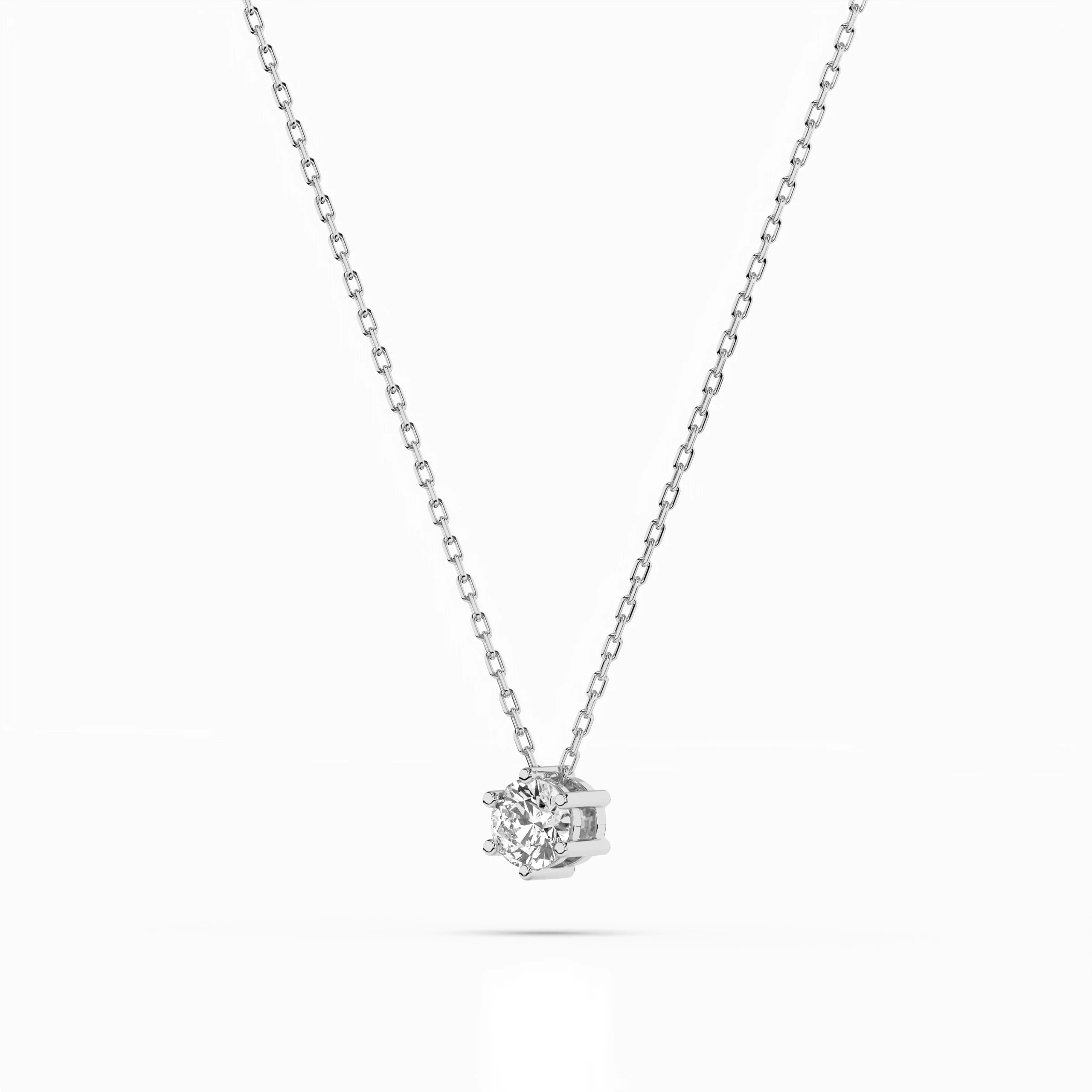 Solitaire Necklace (Round), 0.1 ct — 104-10003(3.0)