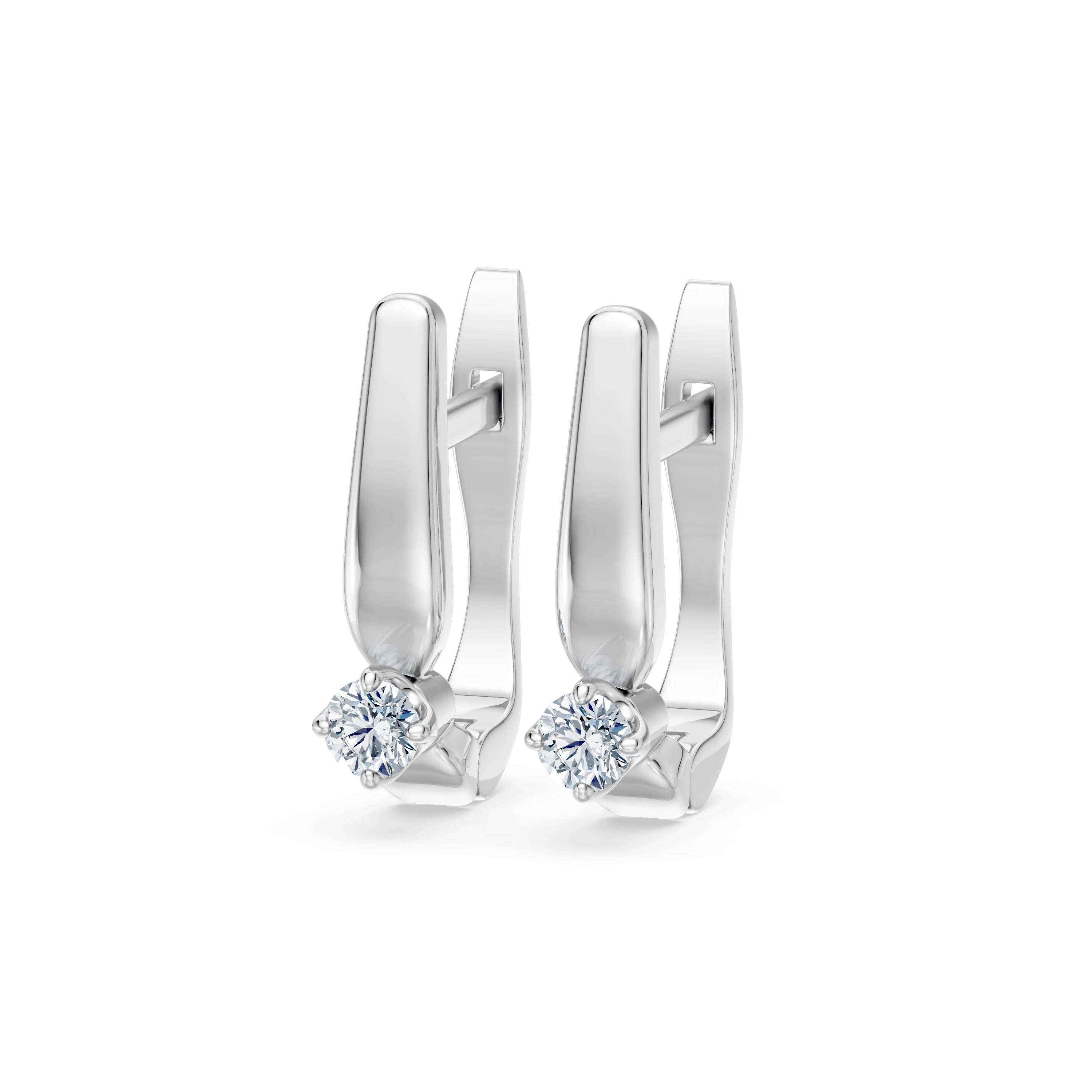 Solitaire English Lock Earring, 0.2 ct — 102-10041(3.0)