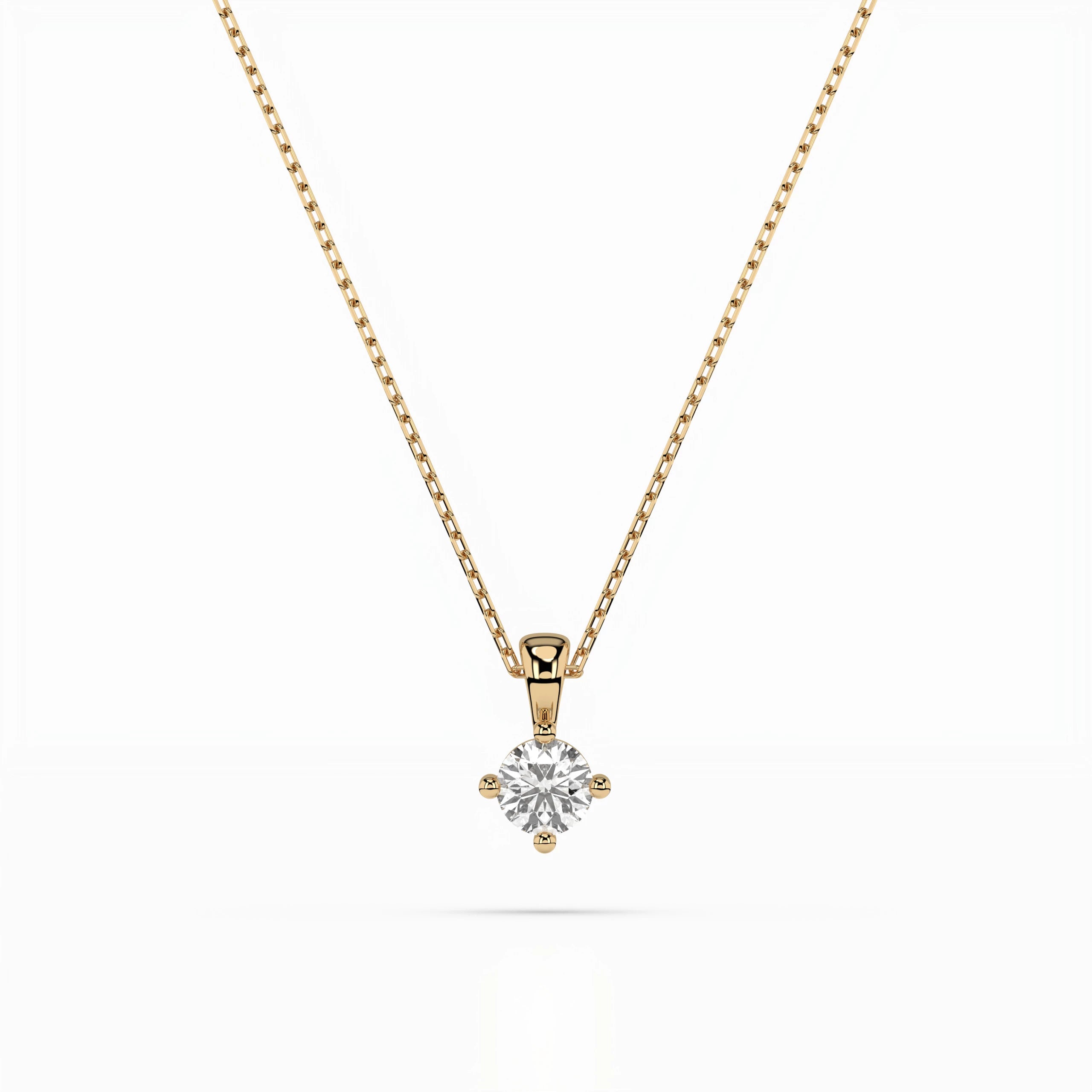 Solitaire Necklace (Round), 0.1 ct — 104-10011(3.0)
