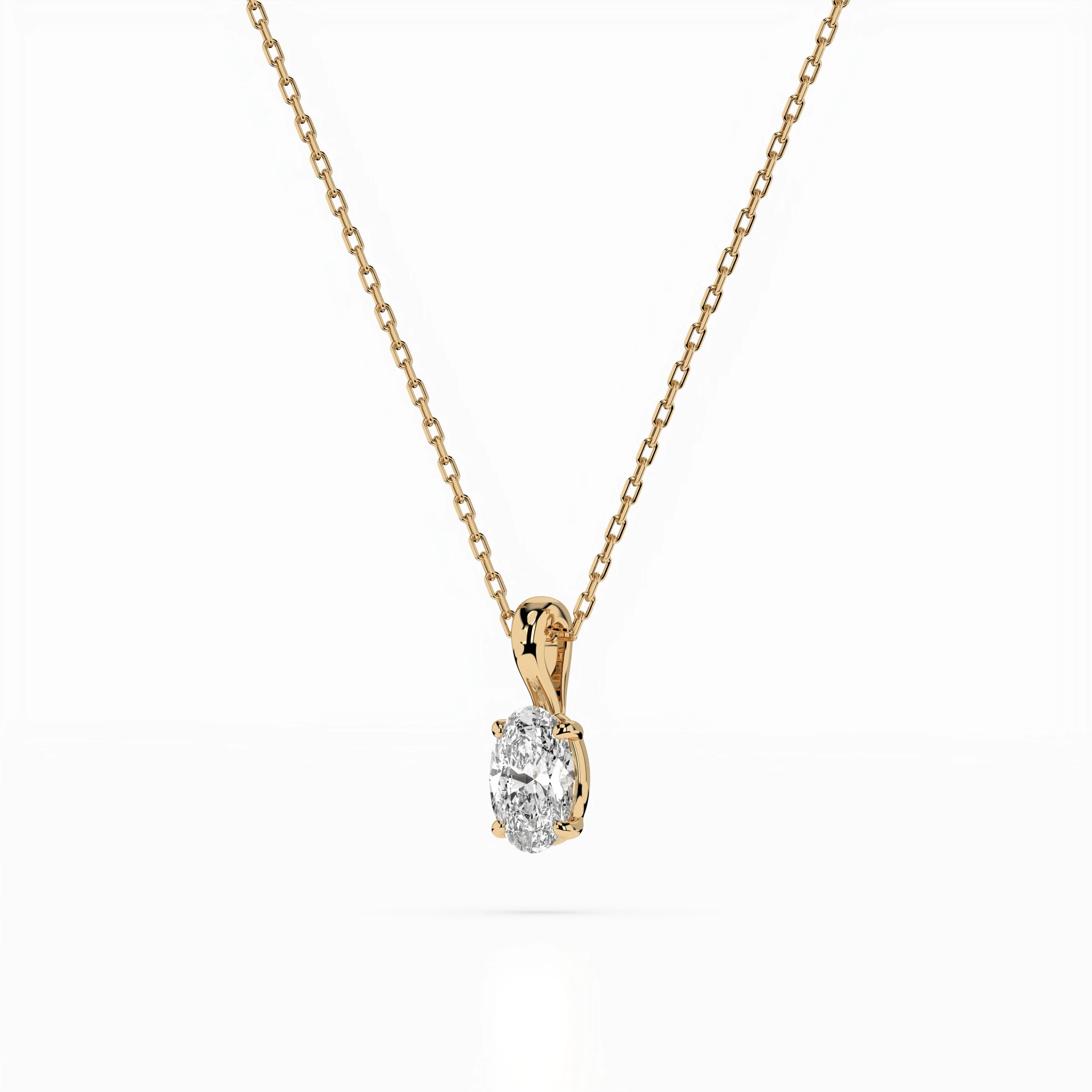 Solitaire Necklace (Oval), 0.3 ct — 104-10069(0.30)OV