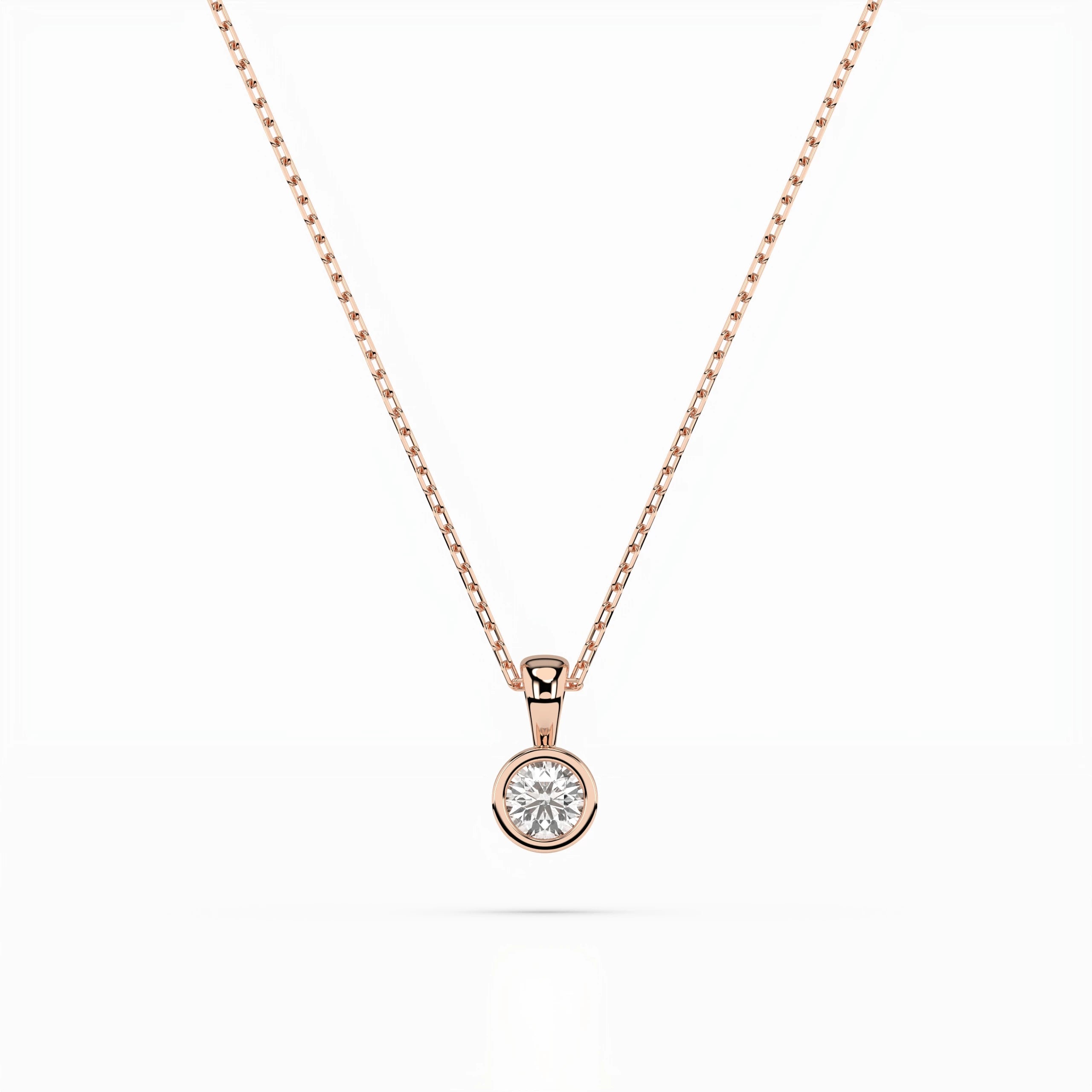 Solitaire Necklace (Round), 0.1 ct — 104-10010(3.0)