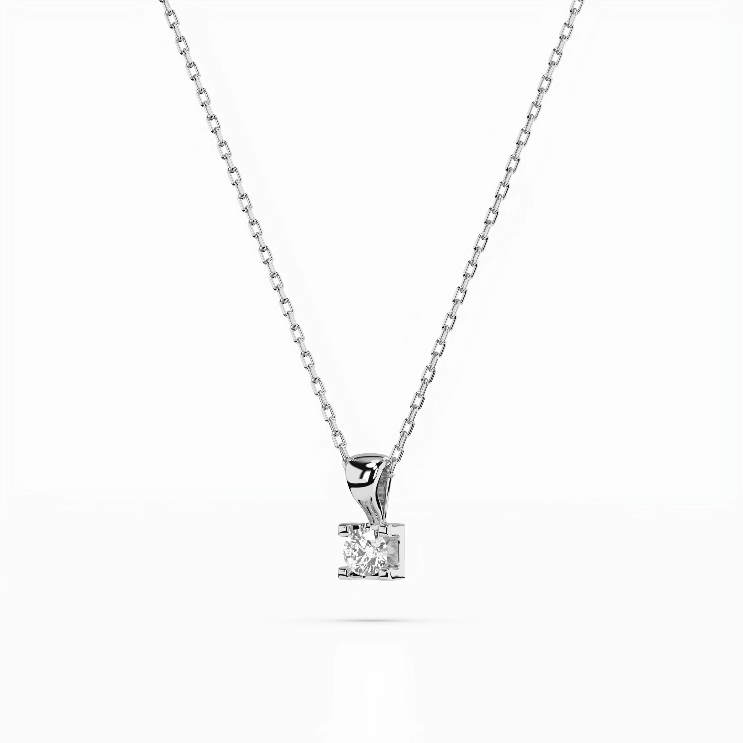Solitaire Necklace (Round), 0.15 ct — 104-10013(3.4)