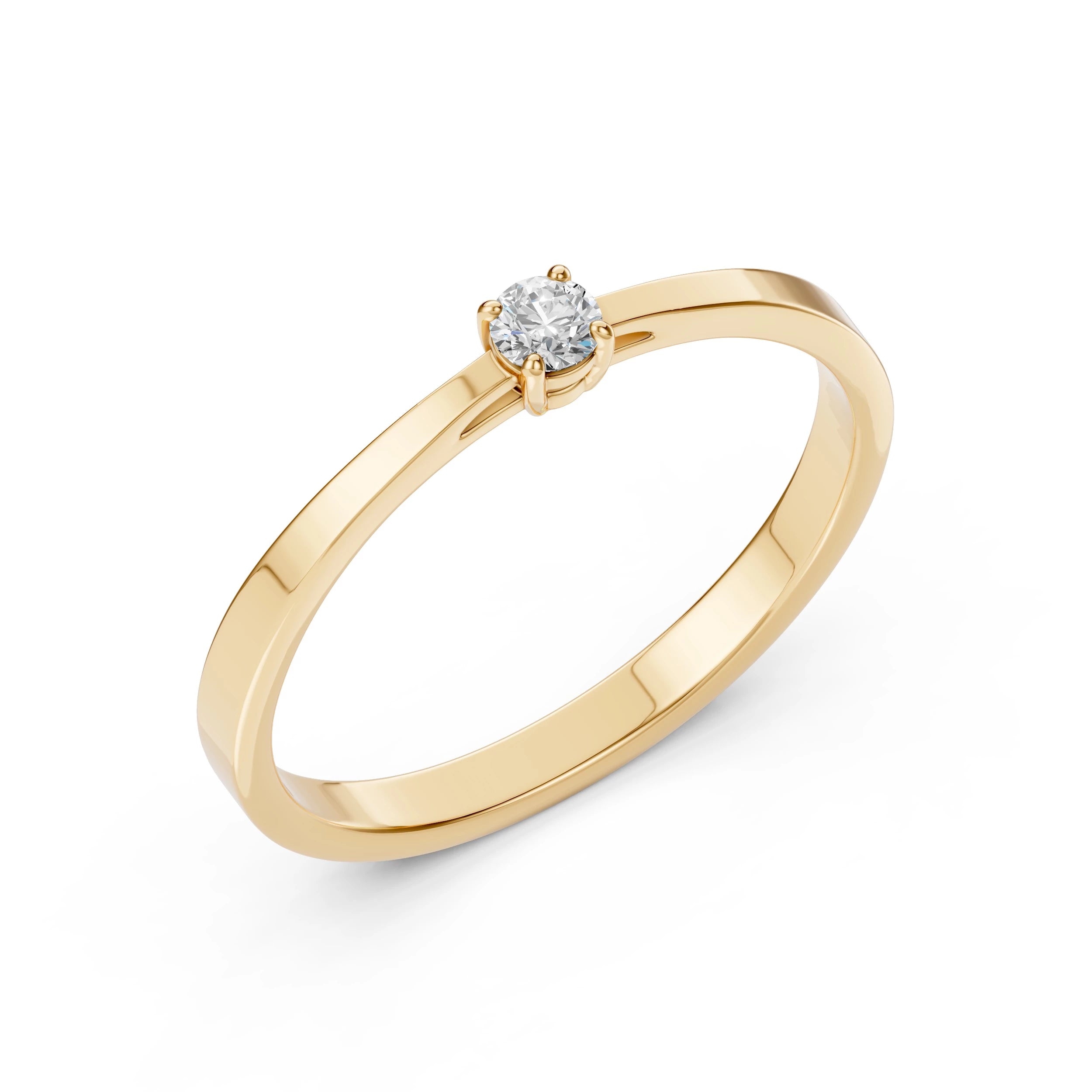 Solitaire Ring (Round), 0.1 ct — 101-10012/1(3.0)