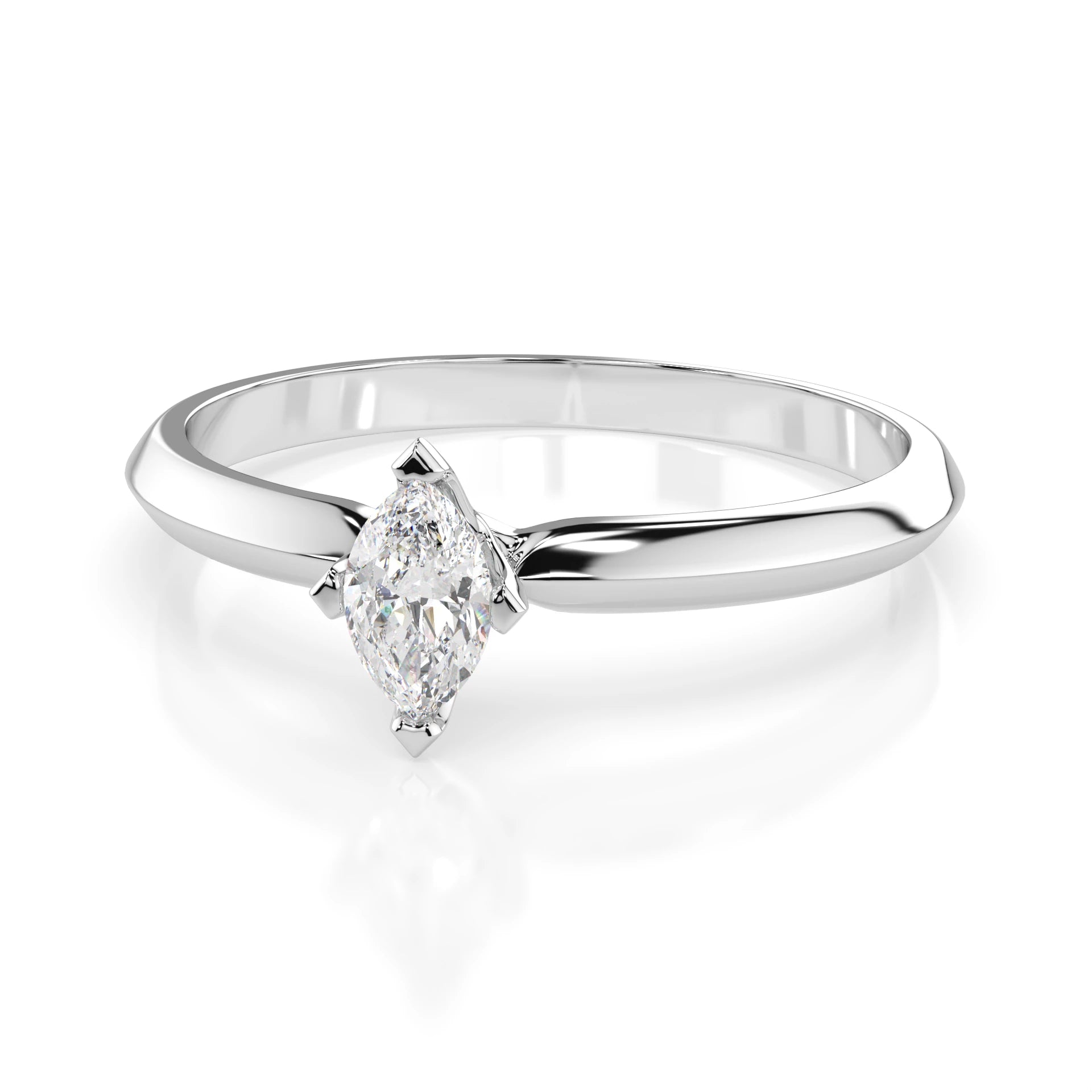 Solitaire Ring (Marquise), 0.15 ct — 101-10181/1(0.15)MARQUISE