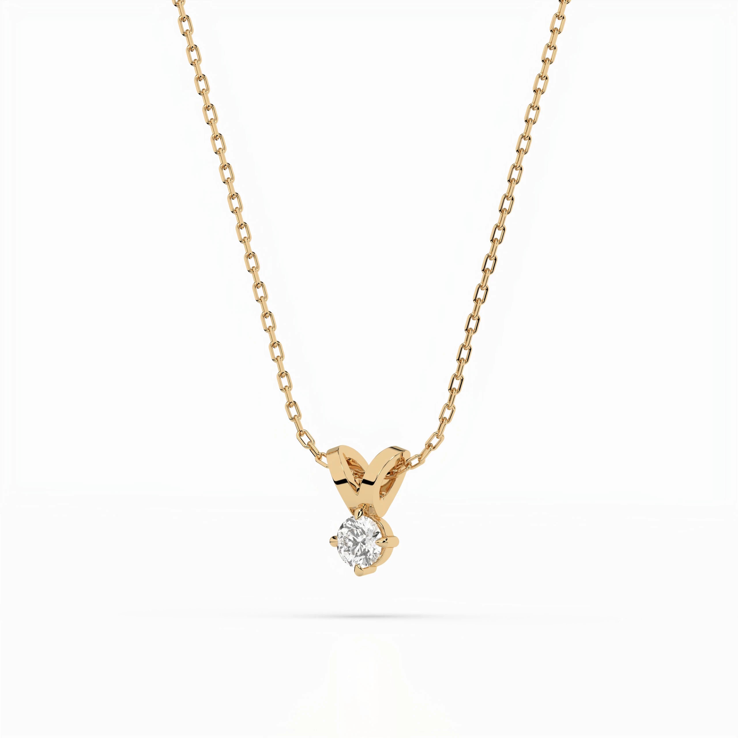 Solitaire Necklace (Round), 0.2 ct — 104-10037(3.7)