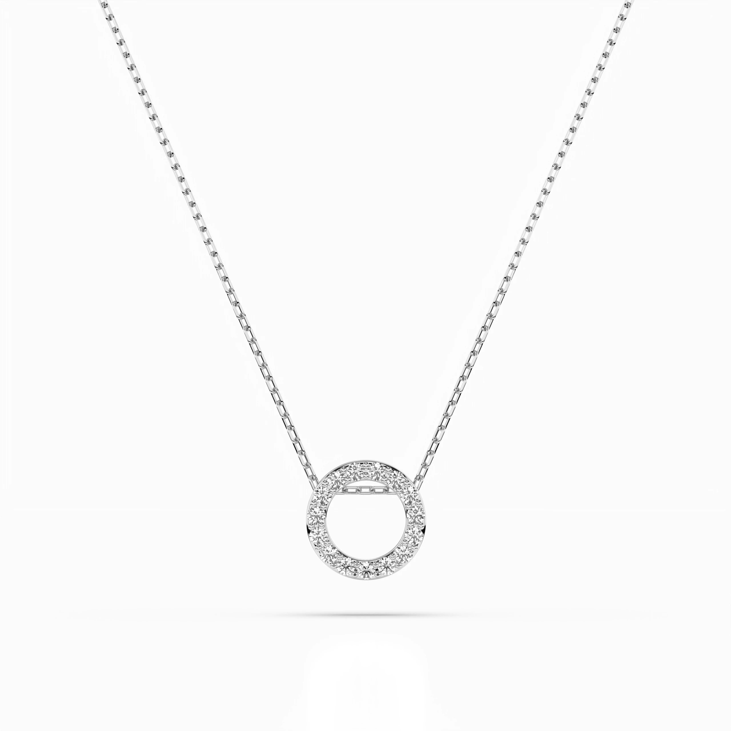 Minimalism Necklace (Round), 0.09 ct — 104-10028