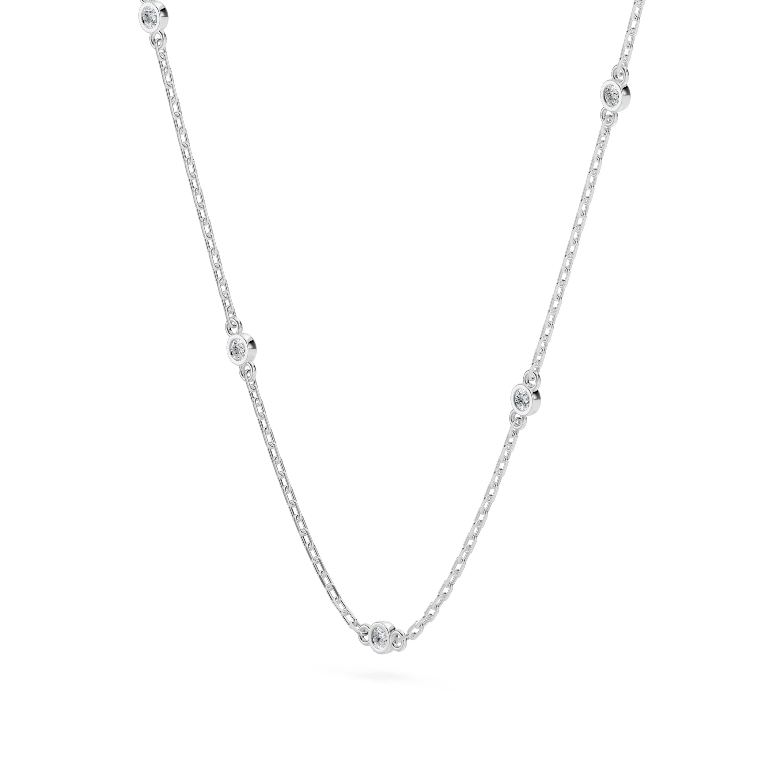 Minimalism Necklace (Round), 0.07 ct — 104-10080/5(1.4)