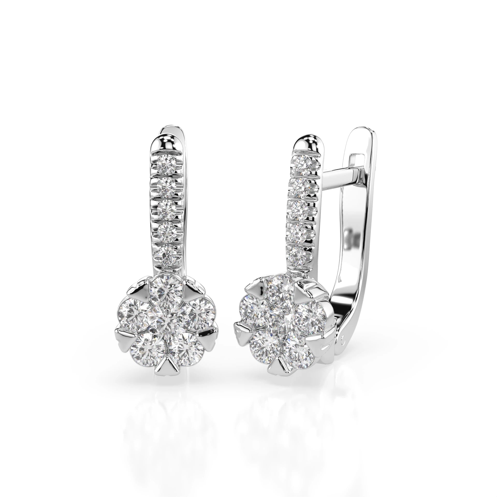 Illusion Earring (Round), 0.12 ct — 102-10015/4(2.5)