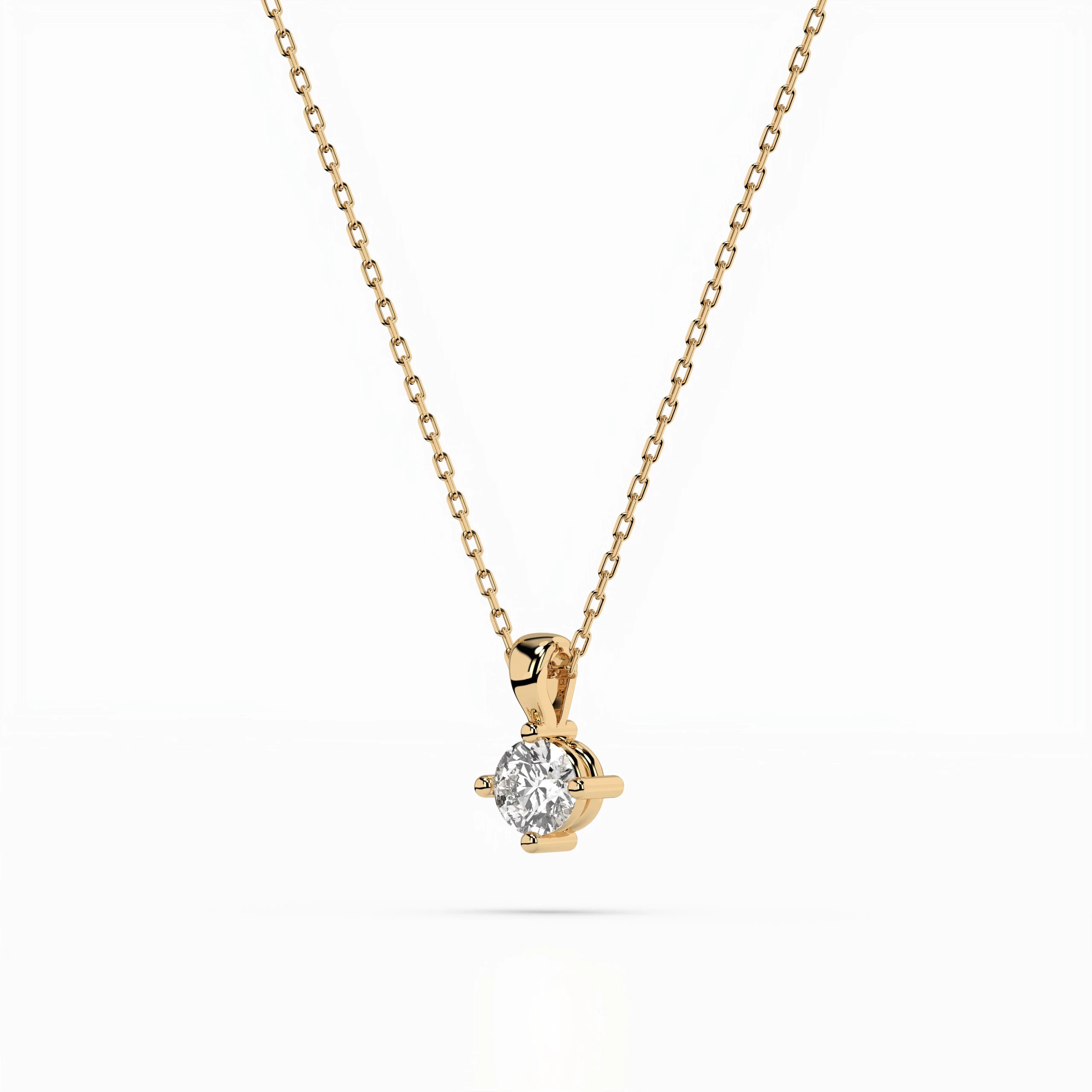 Solitaire Necklace (Round), 0.2 ct — 104-10011(3.7)