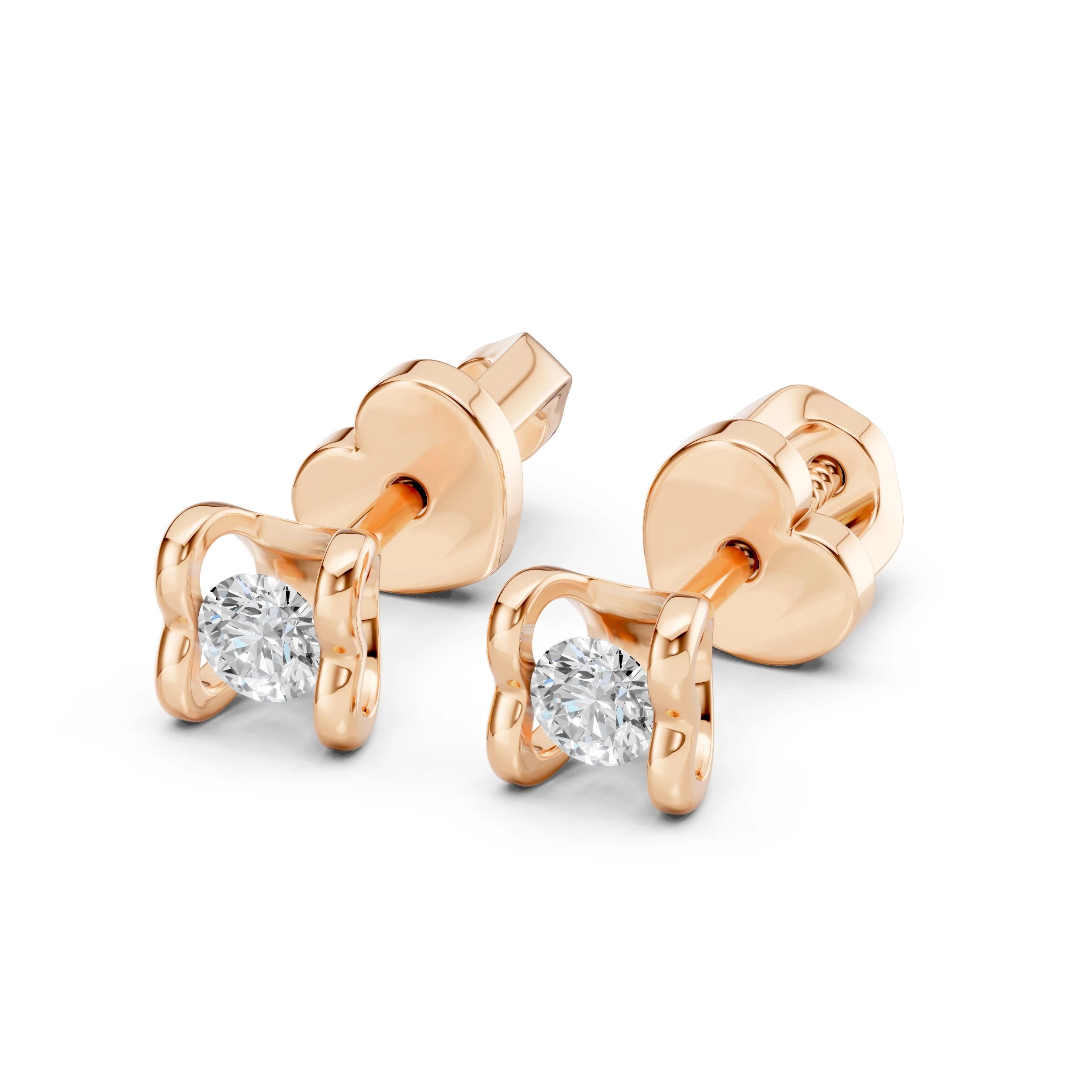 Solitaire Butterfly Earring (Round), 0.2 ct — 102-10013/2(3.0)