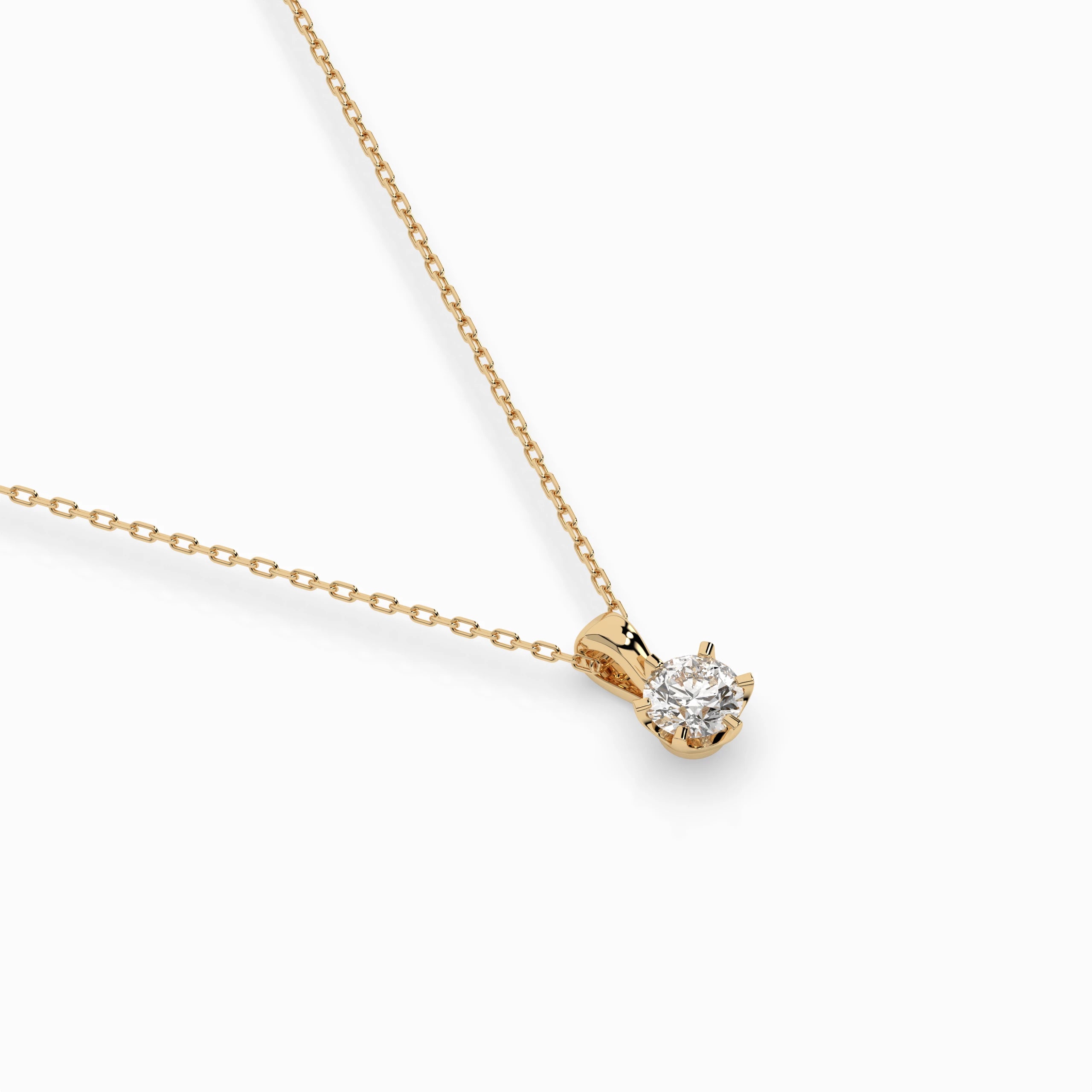 Solitaire Necklace (Round), 0.15 ct — 104-10004(3.4)