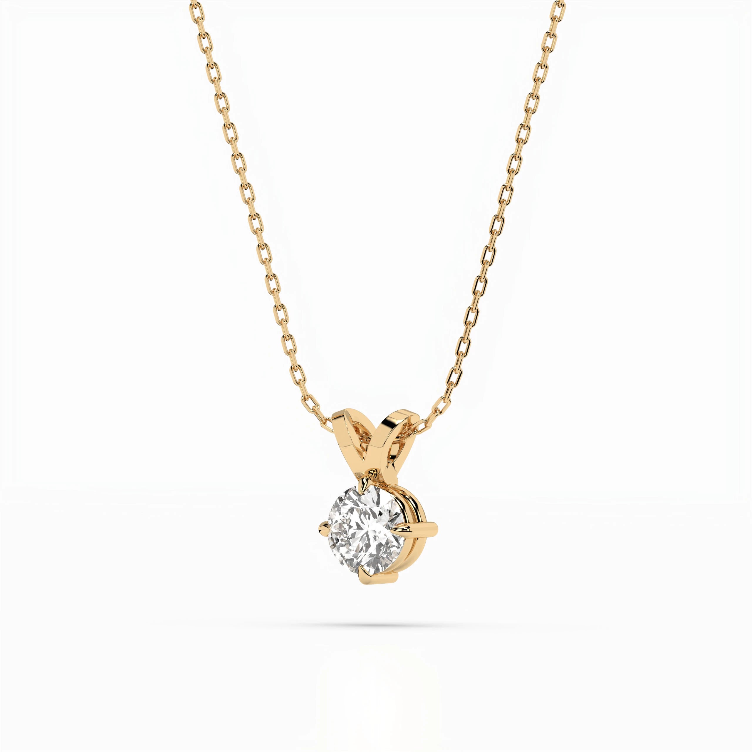 Solitaire Necklace (Round), 0.4 ct — 104-10037(4.7)