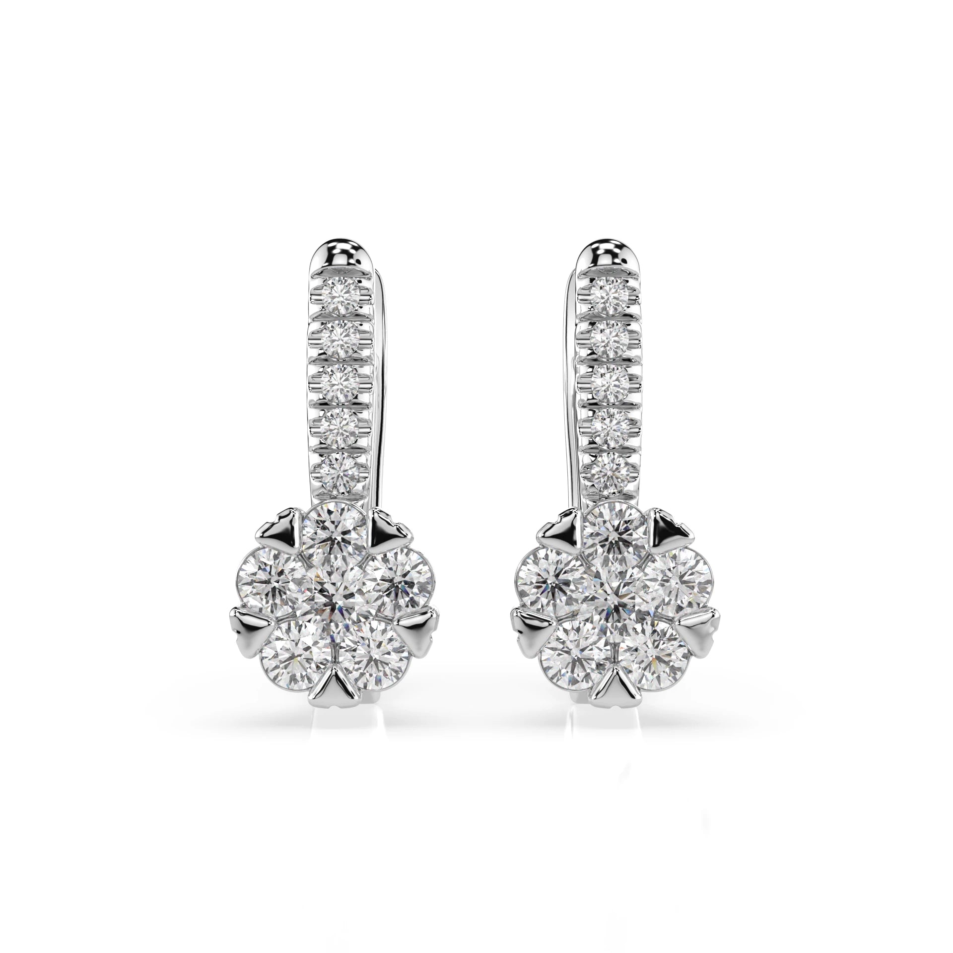 Illusion Earring (Round), 0.12 ct — 102-10015/4(2.5)