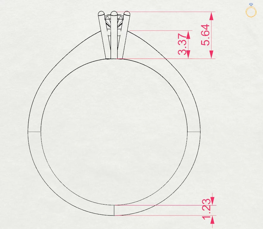 Solitaire Ring (Round), 0.1 ct — 101-10027(3.0)