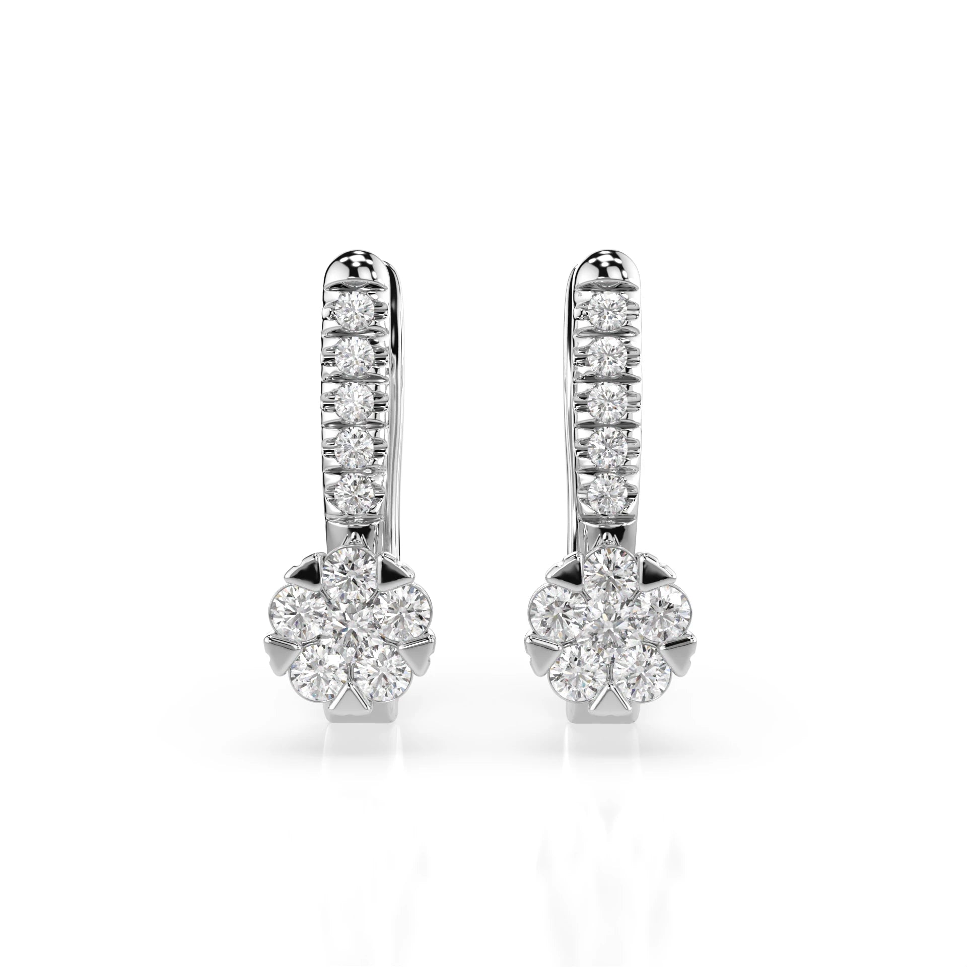 Illusion Earring (Round), 0.06 ct — 102-10015/4(2.0)