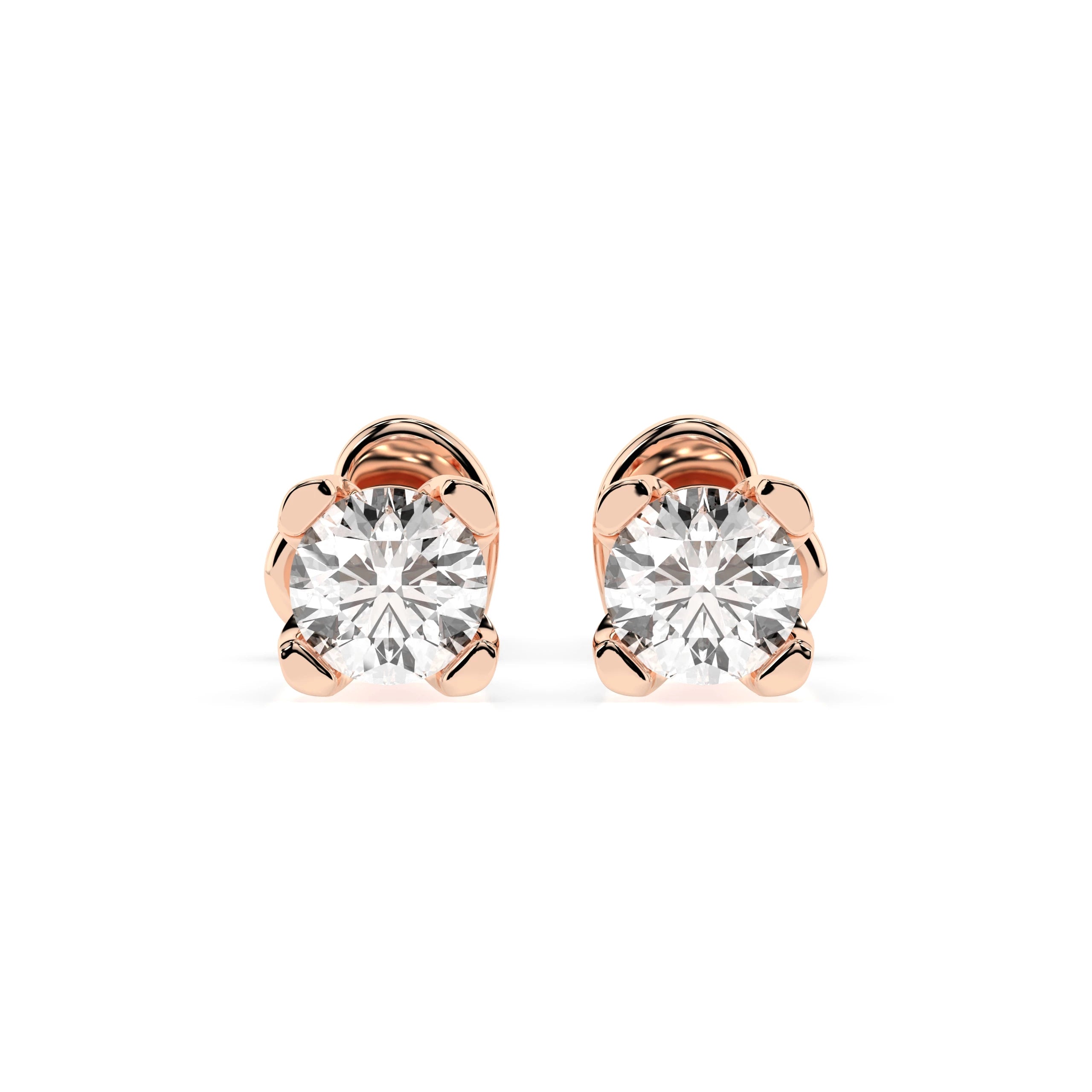 Solitaire Butterfly Earring (Round), 0.6 ct — 102-10089/2(4.2)