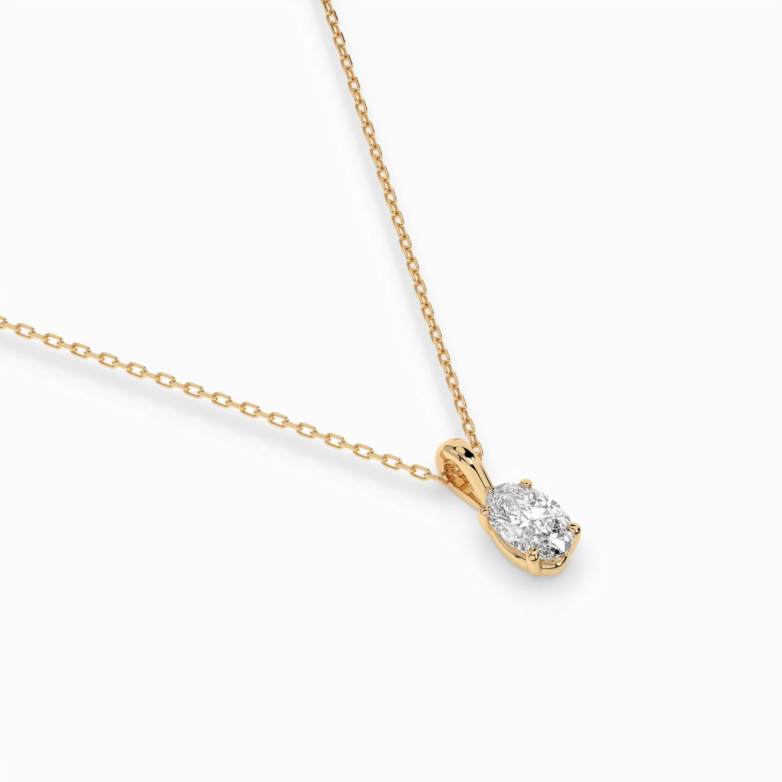 Solitaire Necklace (Oval), 0.3 ct — 104-10069(0.30)OV