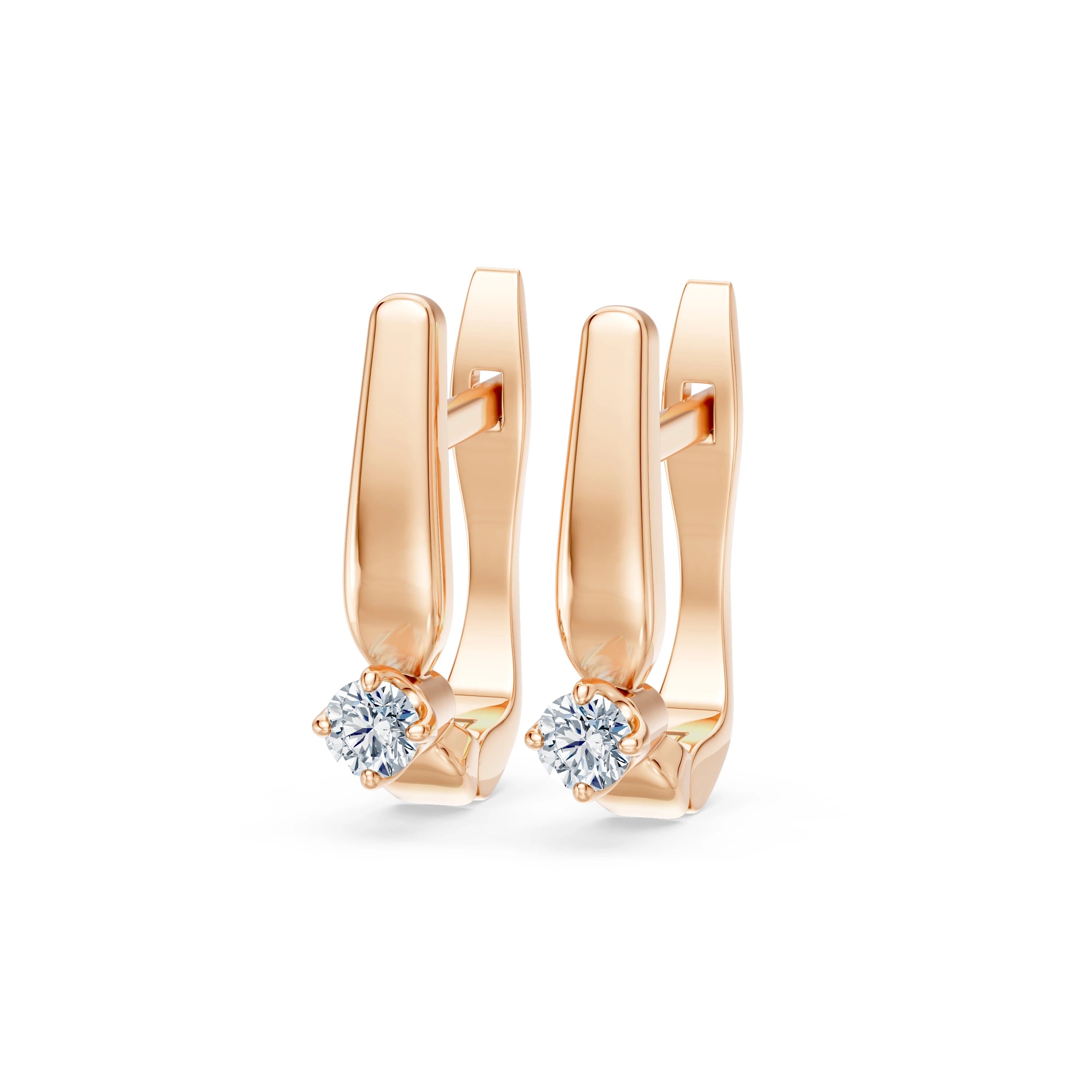 Solitaire English Lock Earring, 0.2 ct — 102-10041(3.0)