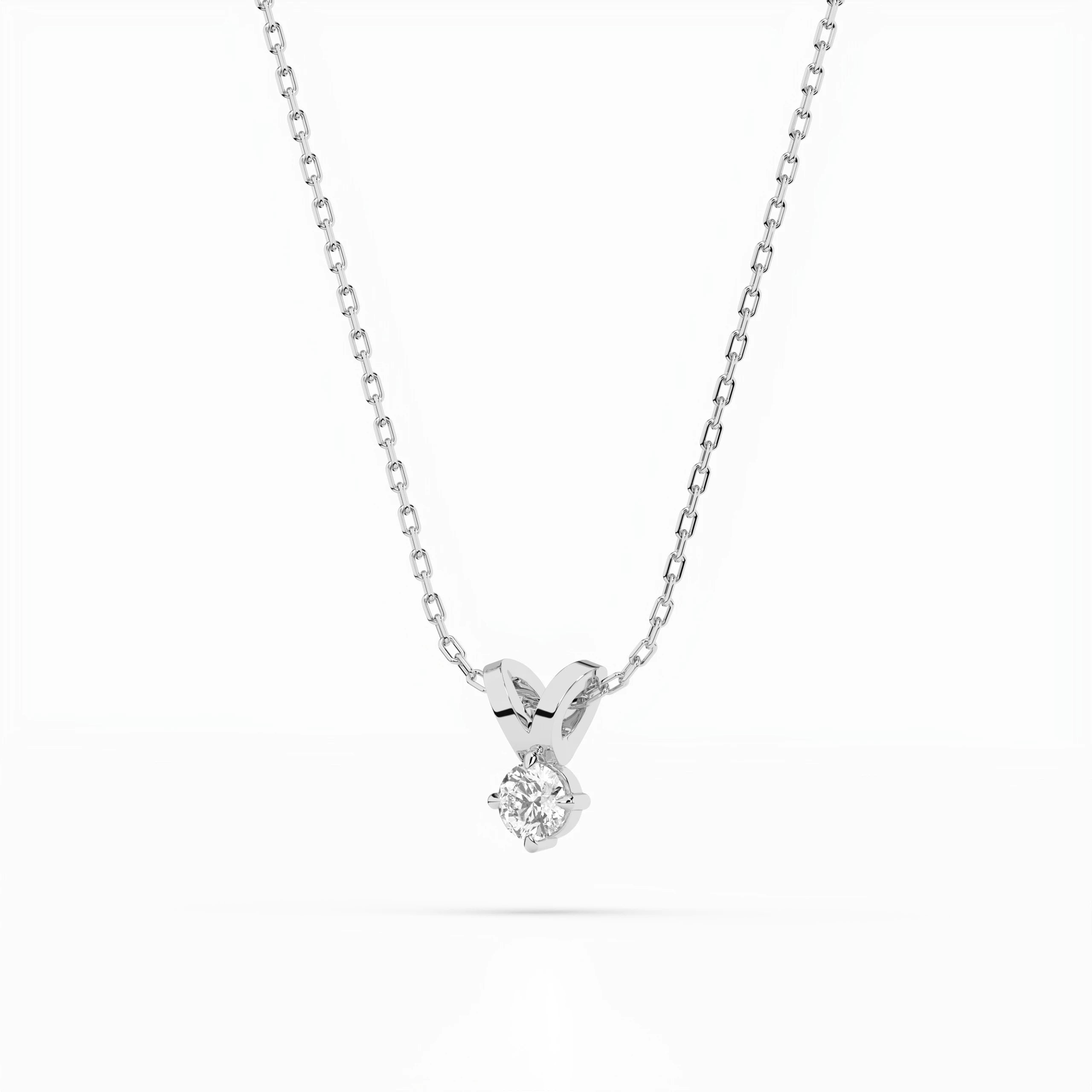 Solitaire Necklace (Round), 0.1 ct — 104-10037(3.0)