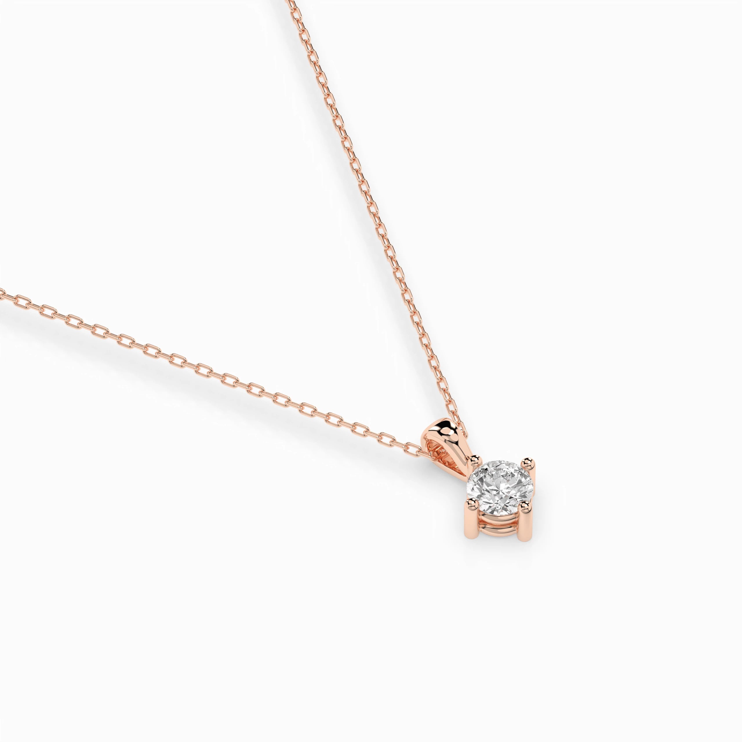 Solitaire Necklace (Round), 0.2 ct — 104-10011(3.7)