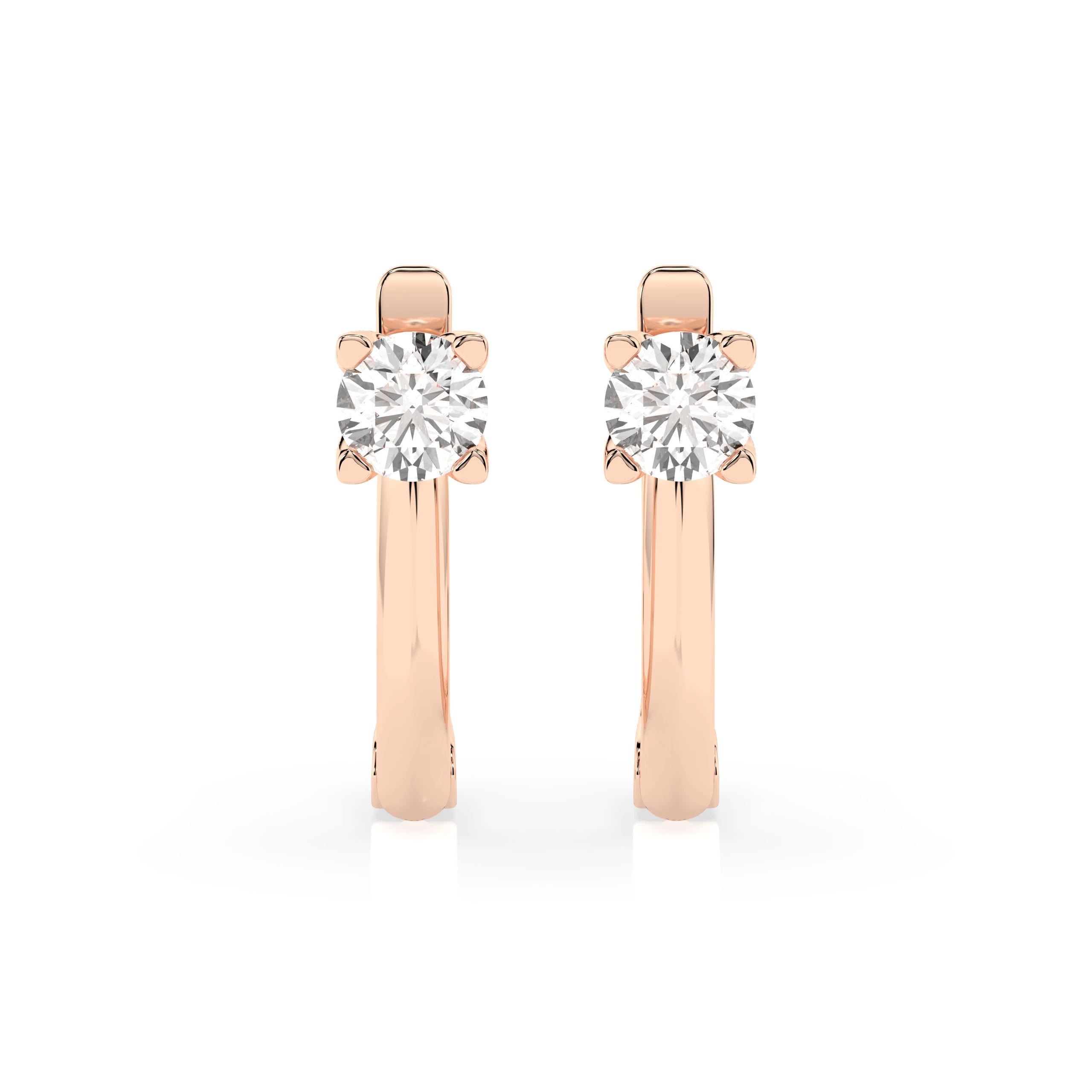 Solitaire English Lock Earring (Round), 0.6 ct — 102-10089(4.2)